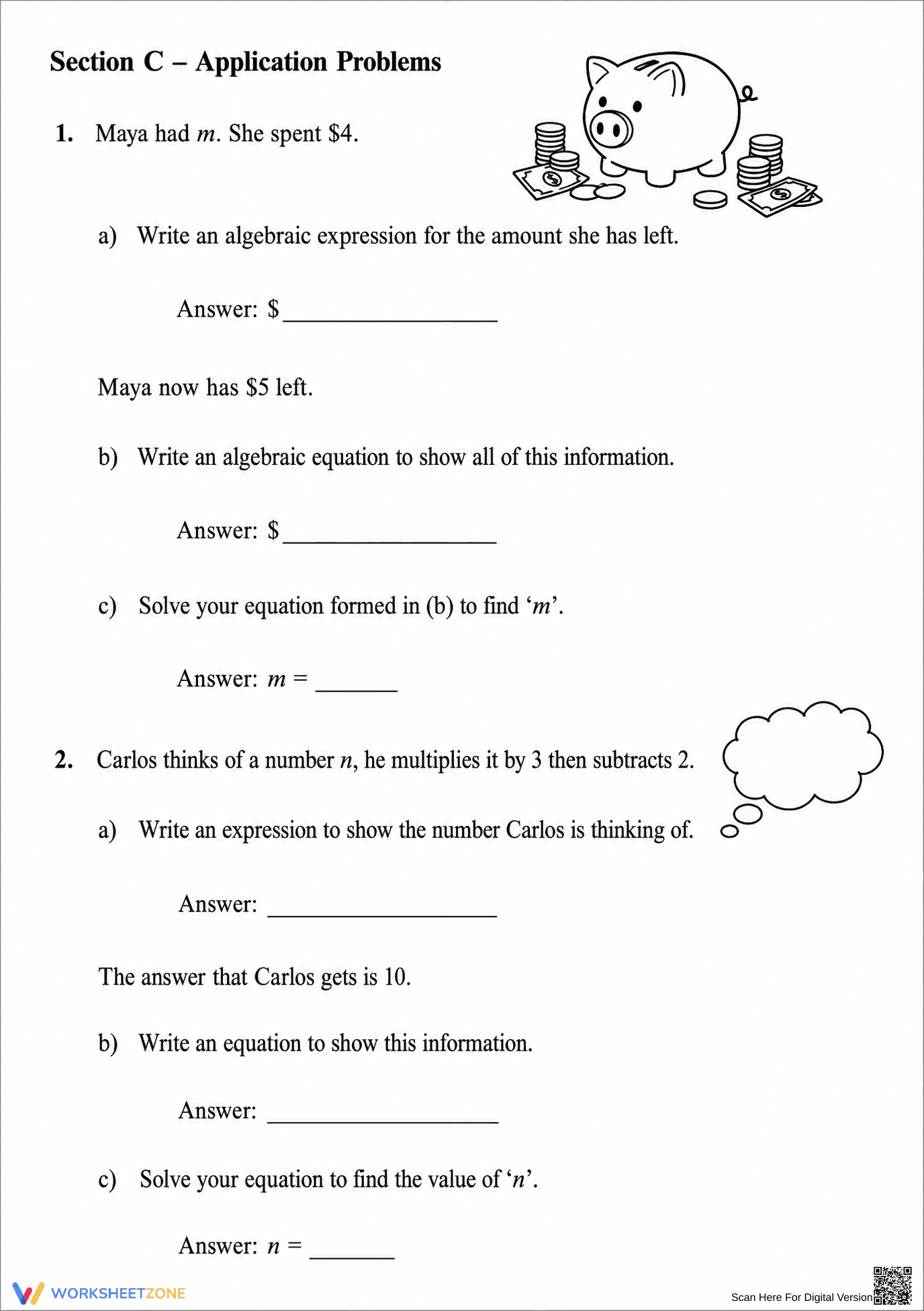 Essential Grade 7 Algebraic Equations Practice - Page 2