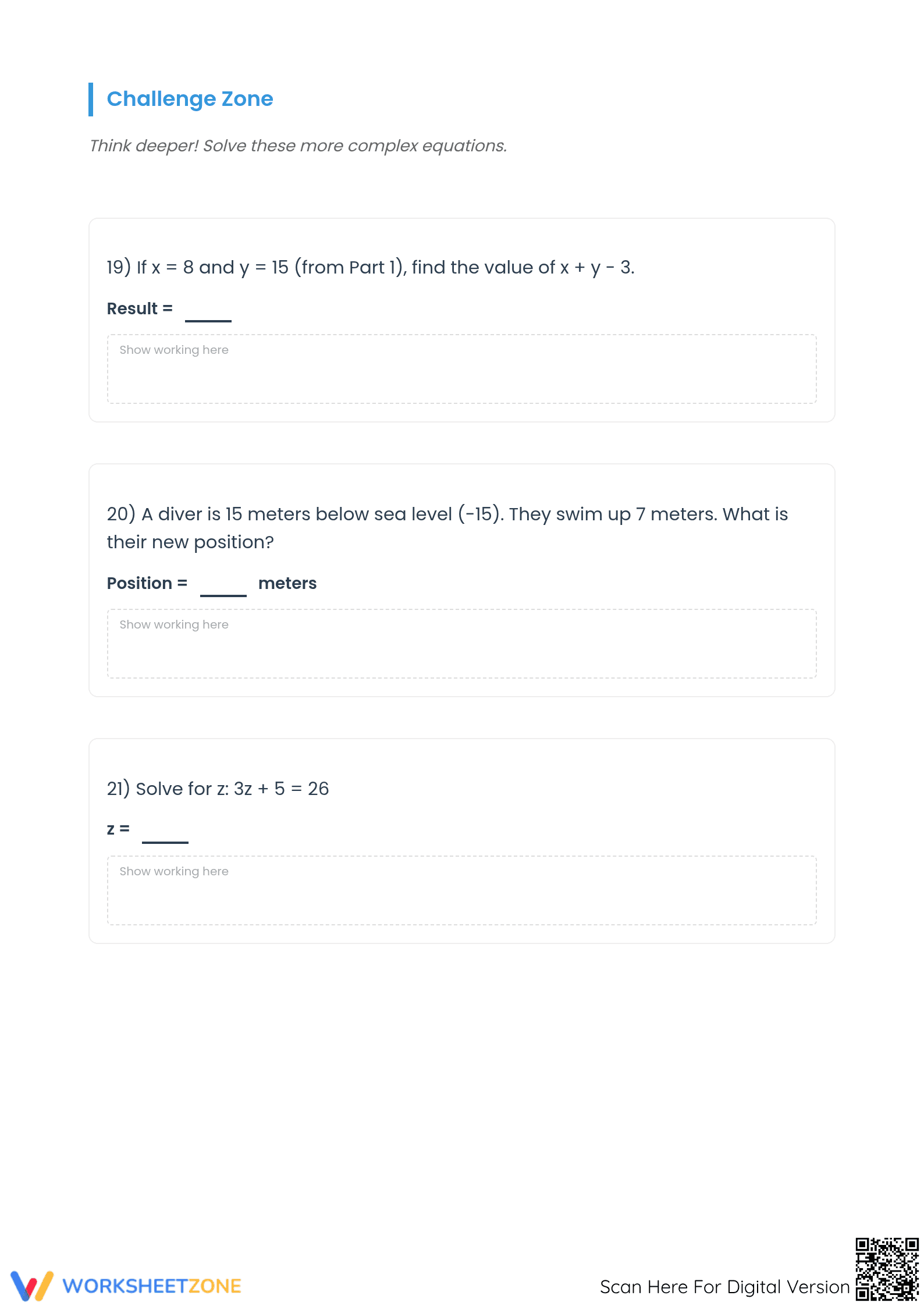 7.EE.B.4 Worksheet: Algebra & Integers — Grade 7 Ready - Page 4
