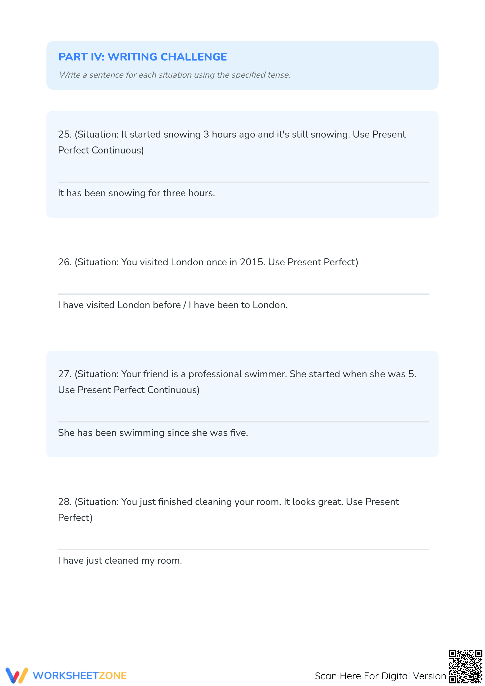 Present Perfect vs Continuous Worksheet | Essential Grade 6 - Page 5