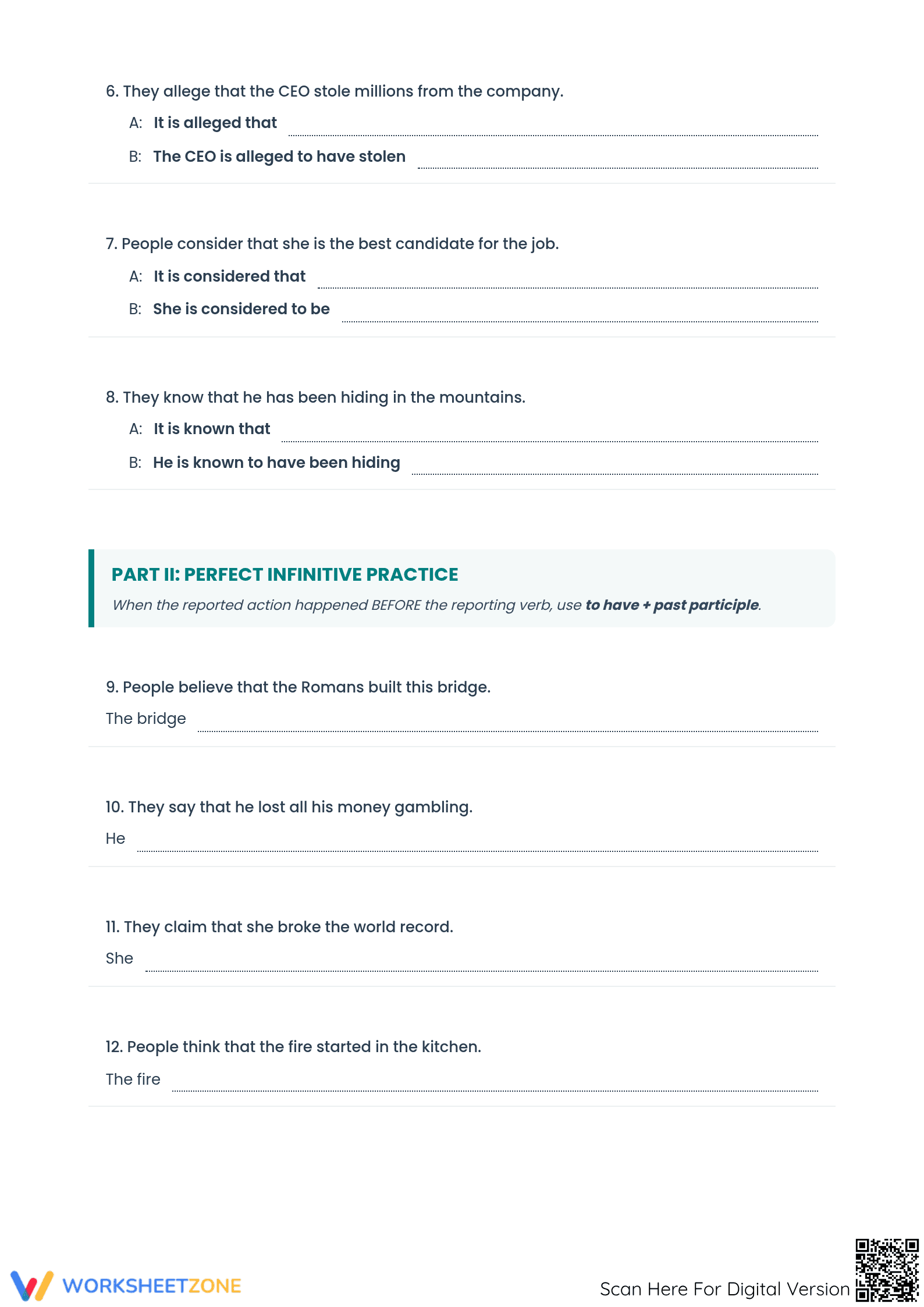 Essential Impersonal & Personal Passive Worksheet | Grade 9 - Page 2