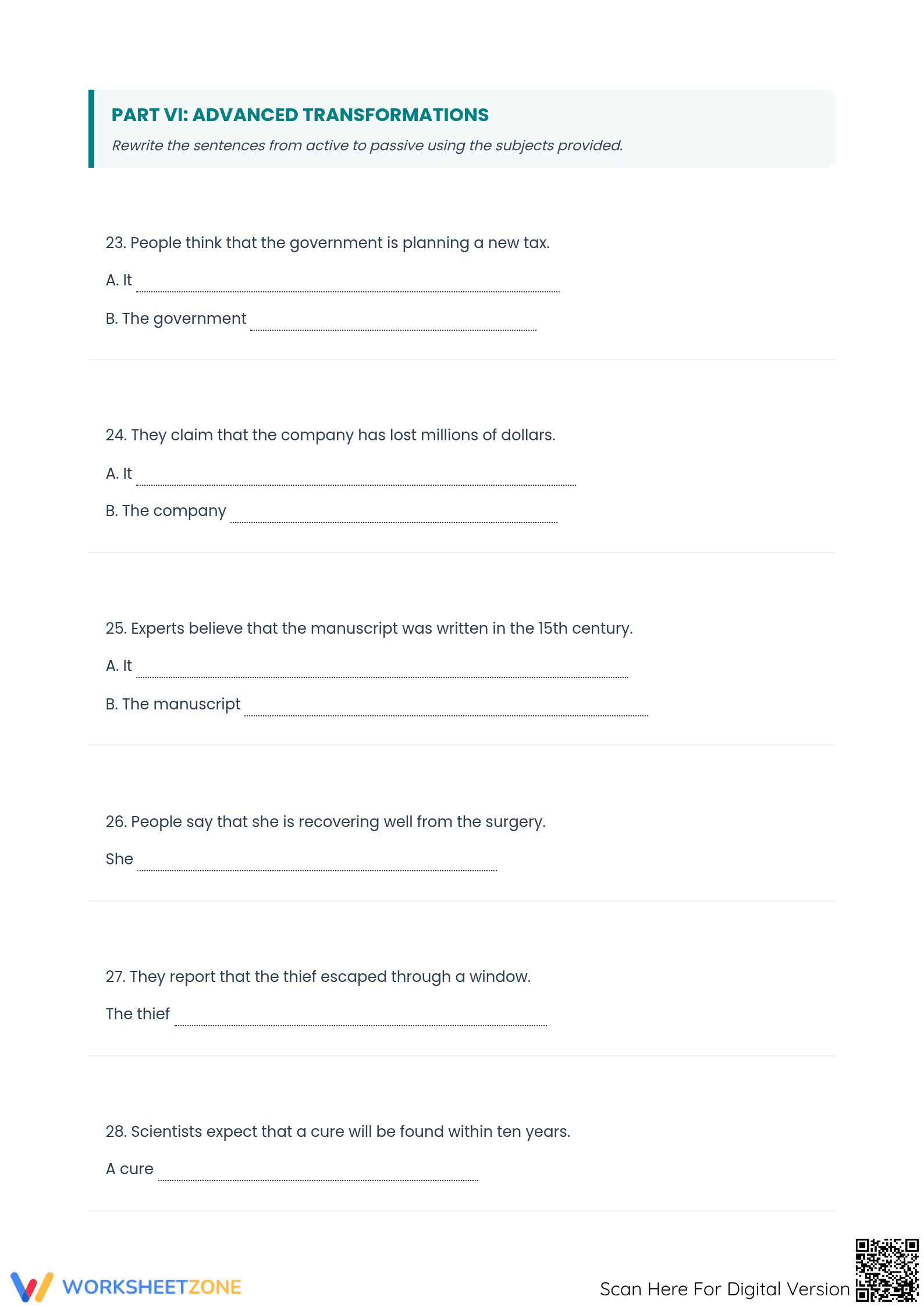 Essential Impersonal & Personal Passive Worksheet | Grade 9 - Page 5