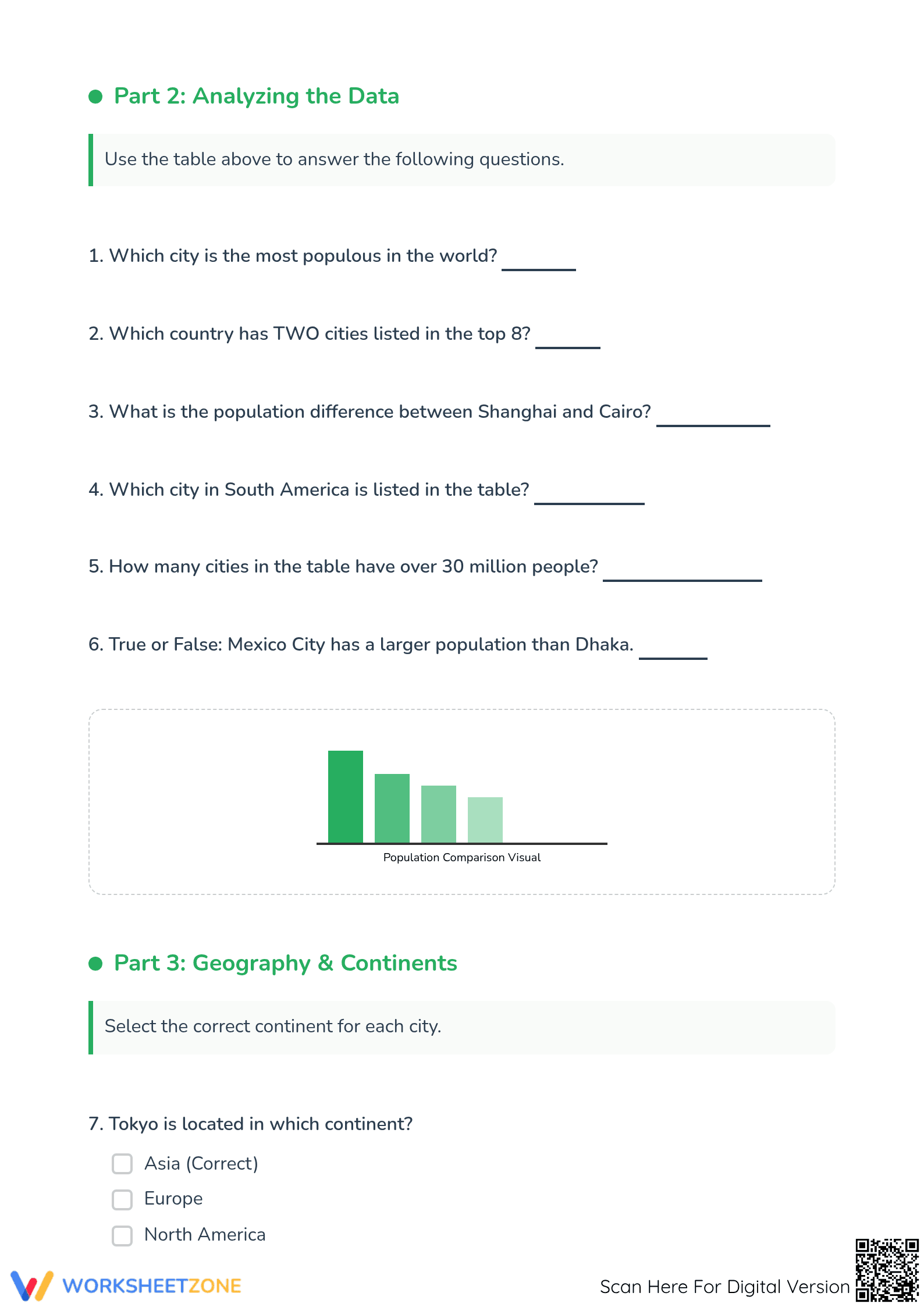 Biggest City Printable Worksheet | Grade 4 Essential - Page 2