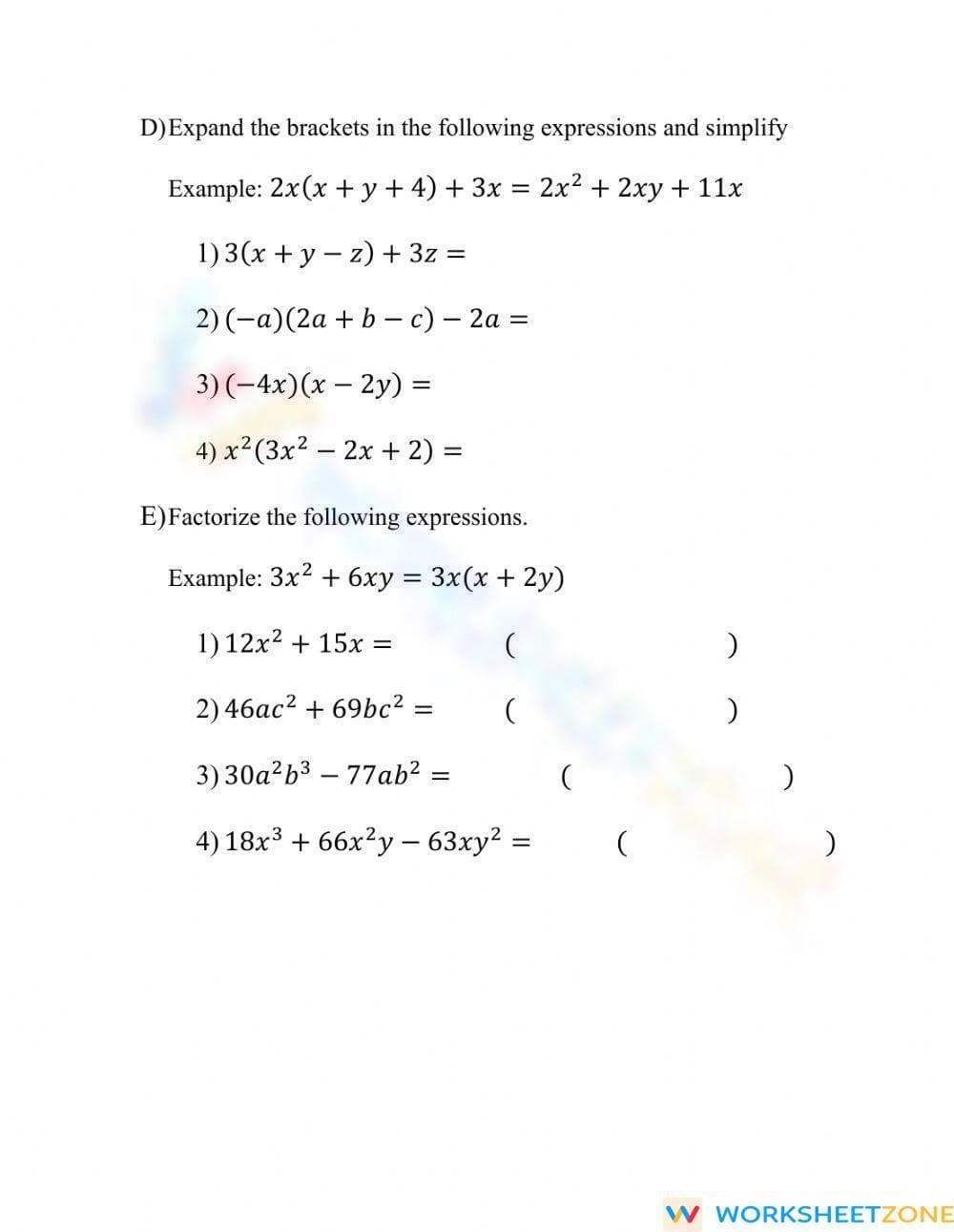 Algebra Quiz - Page 3