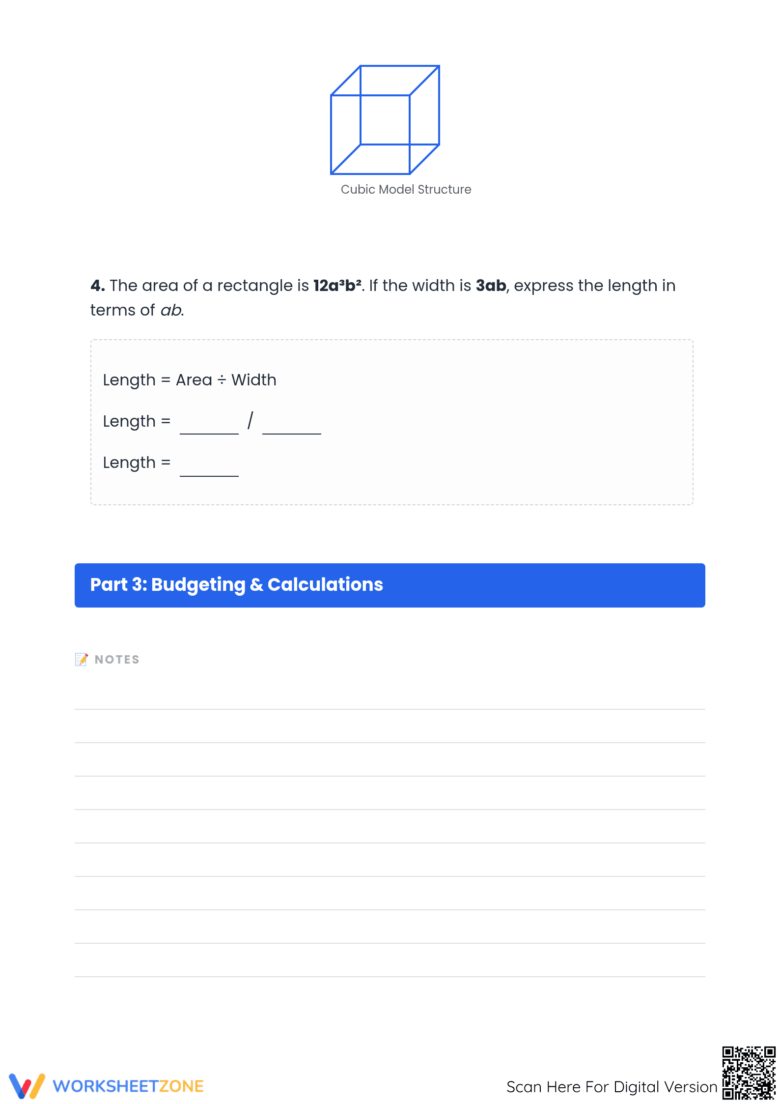 Algebraic Expressions Worksheet | Grade 6 Essential Practice - Page 3