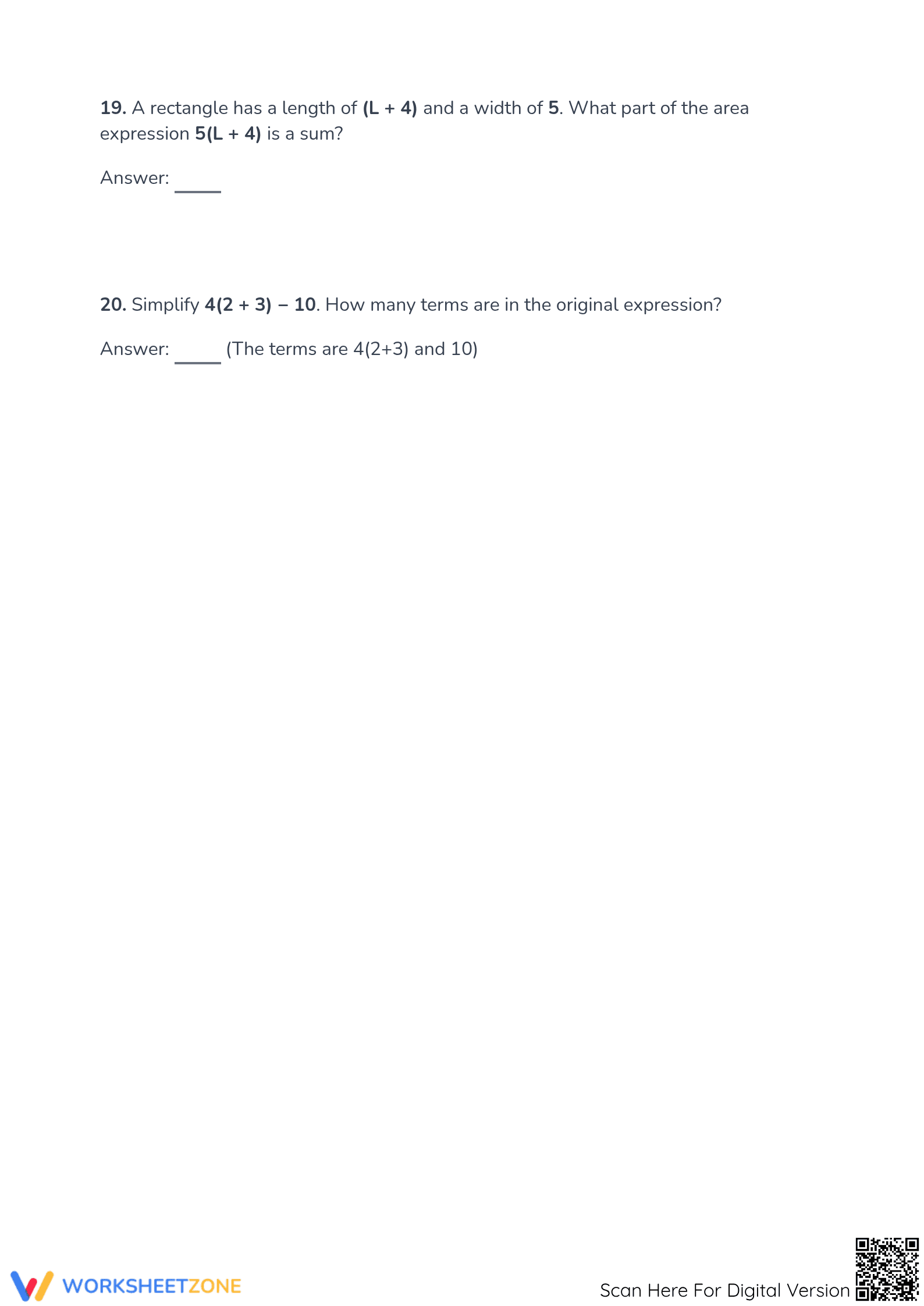Essential Algebraic Expressions Practice | Grade 6 Math - Page 4