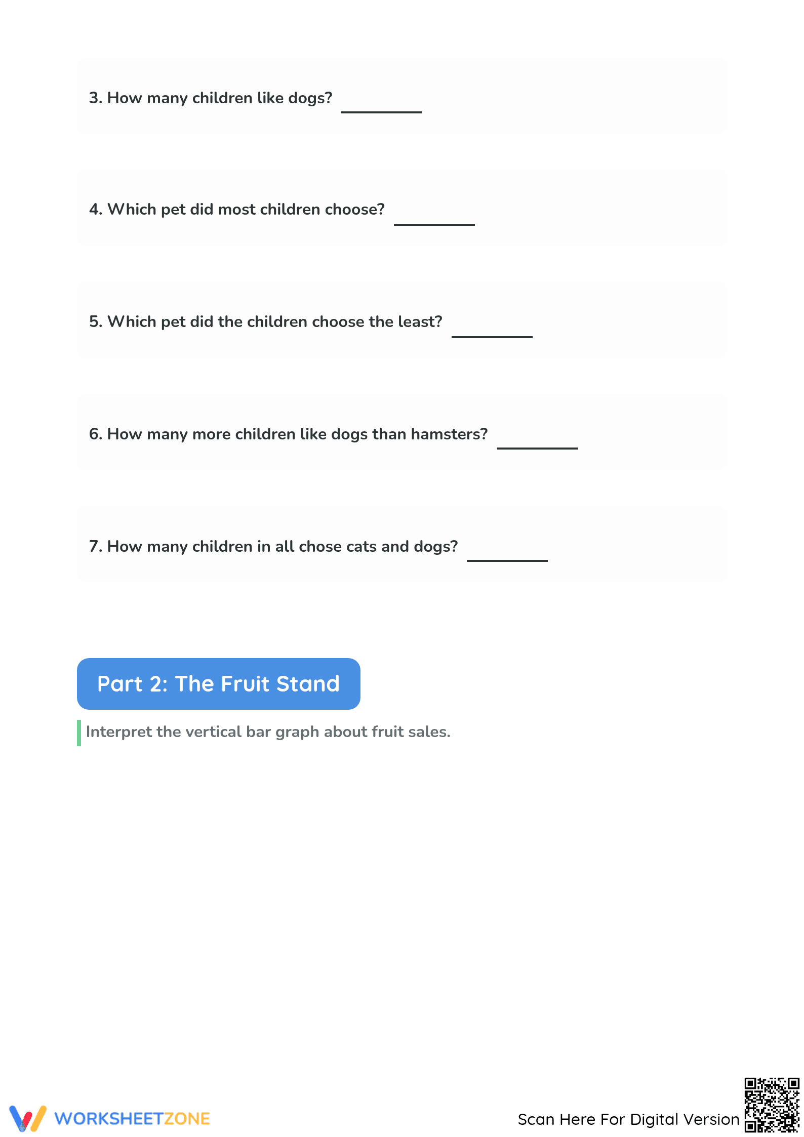 Grade 1-2 Graphs — Printable No-Prep Math Worksheet - Page 2