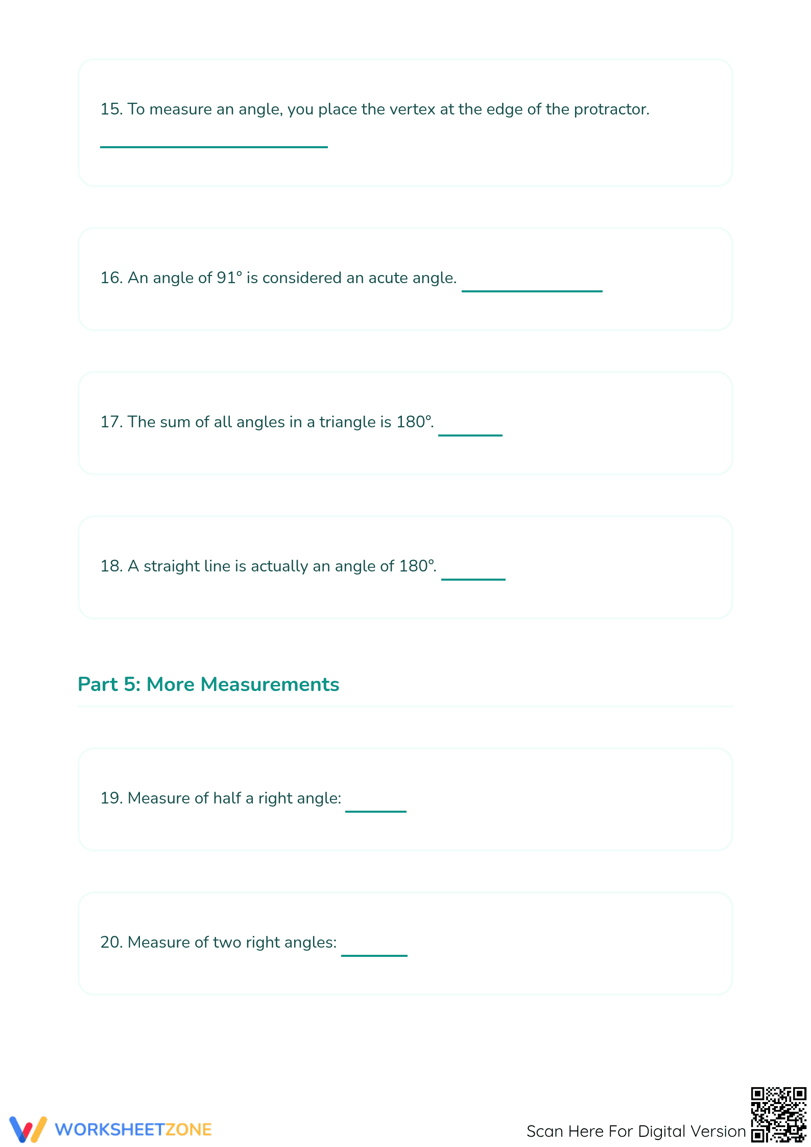 Printable Measuring Angles with a Protractor Grade 4-6 - Page 5