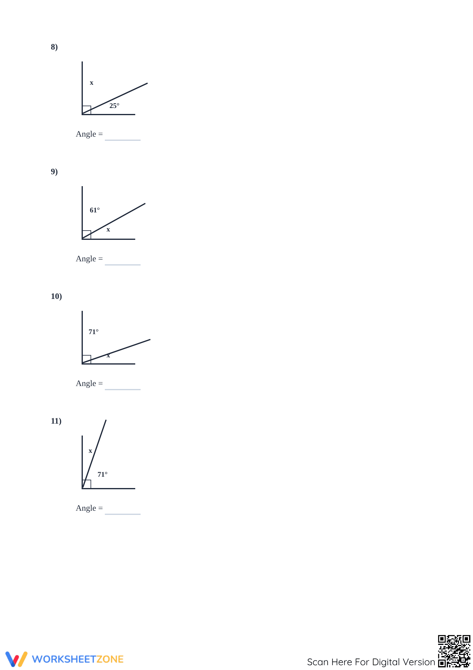 Complementary Angles Worksheet | Grade 7 Essential - Page 3