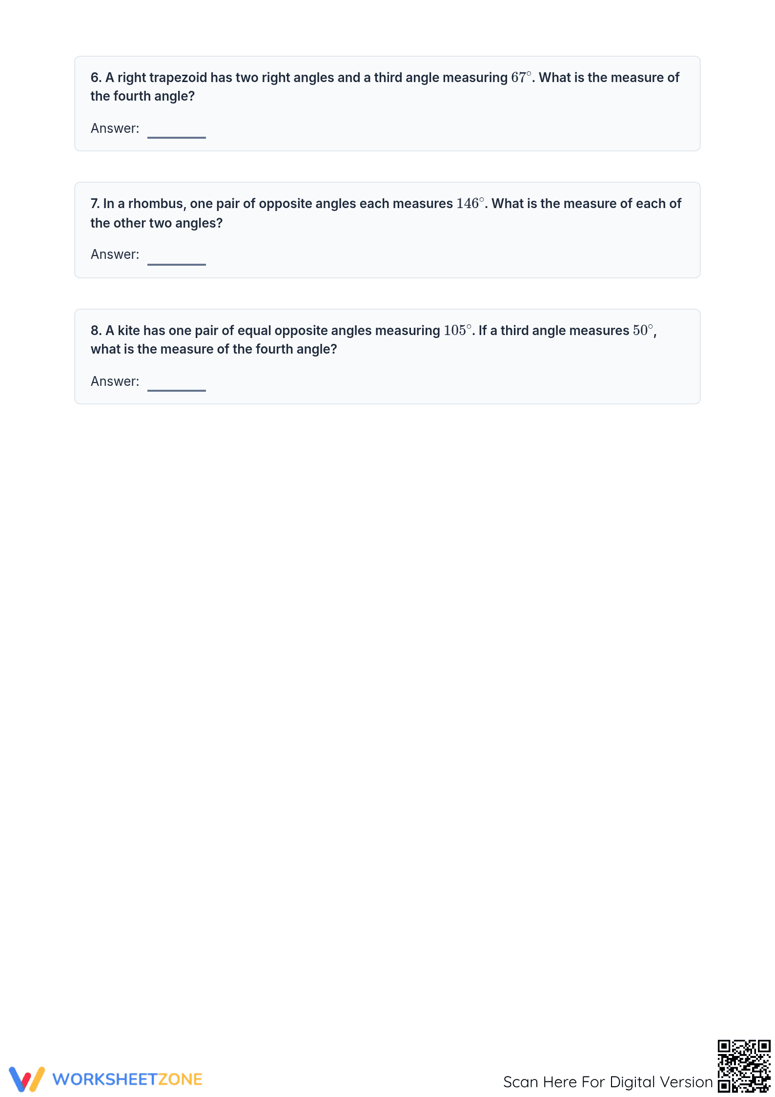 Angles in a Quadrilateral Worksheet | Essential Grade 11 - Page 2