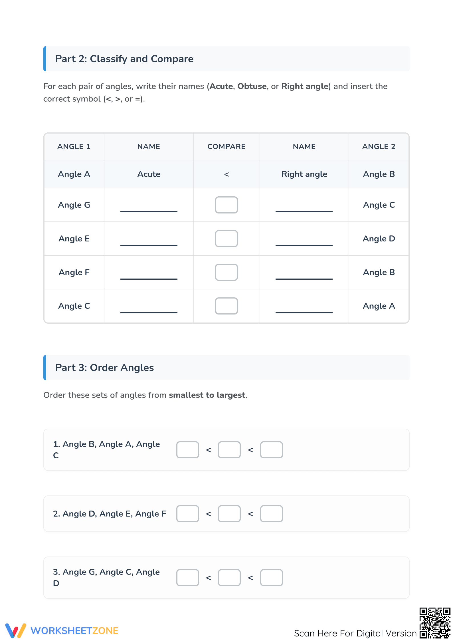 Classifying Angles Worksheet | Grade 4-6 Essential - Page 2