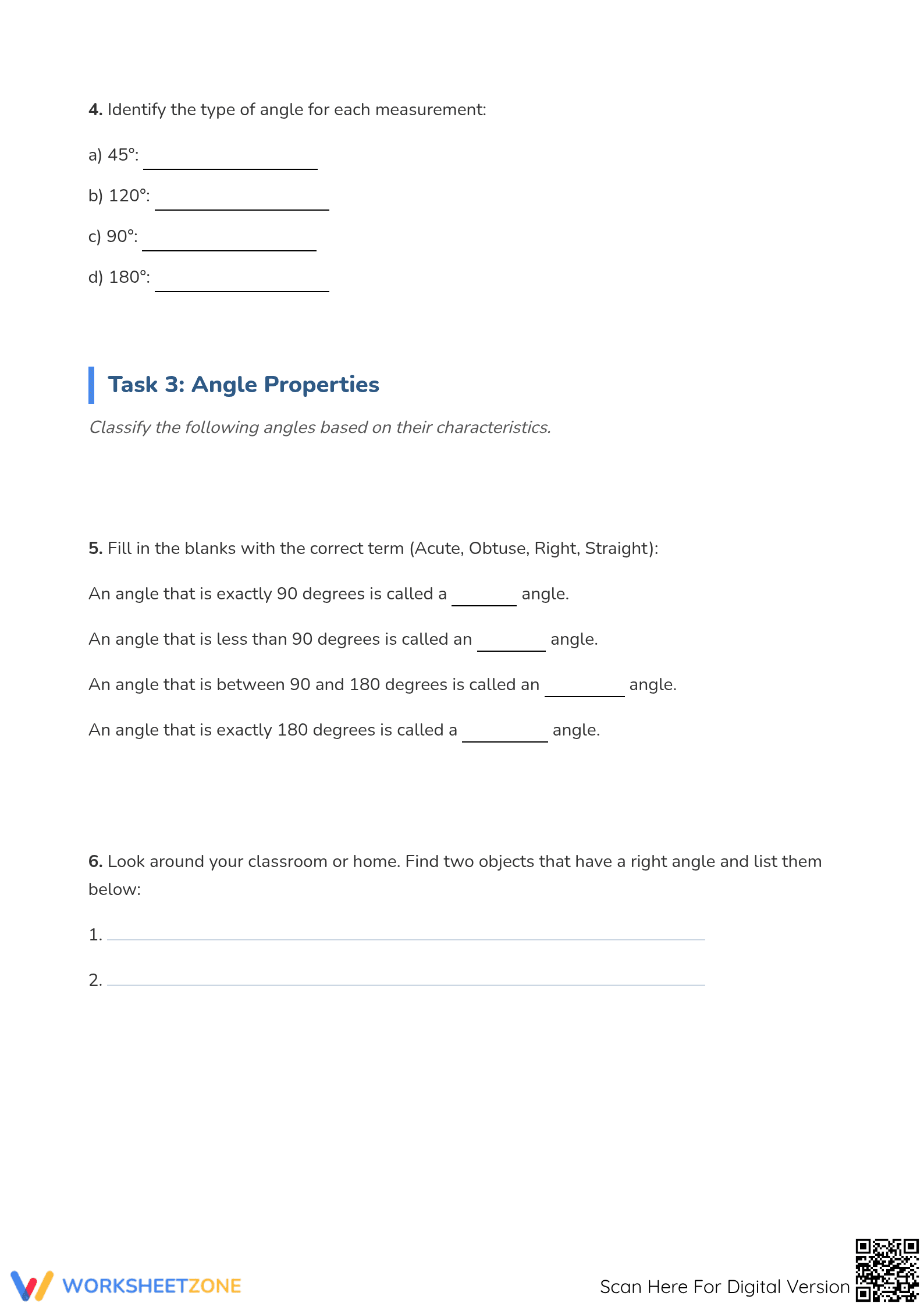 Printable Angles & Protractor Practice | Grade 4-6 Math - Page 3