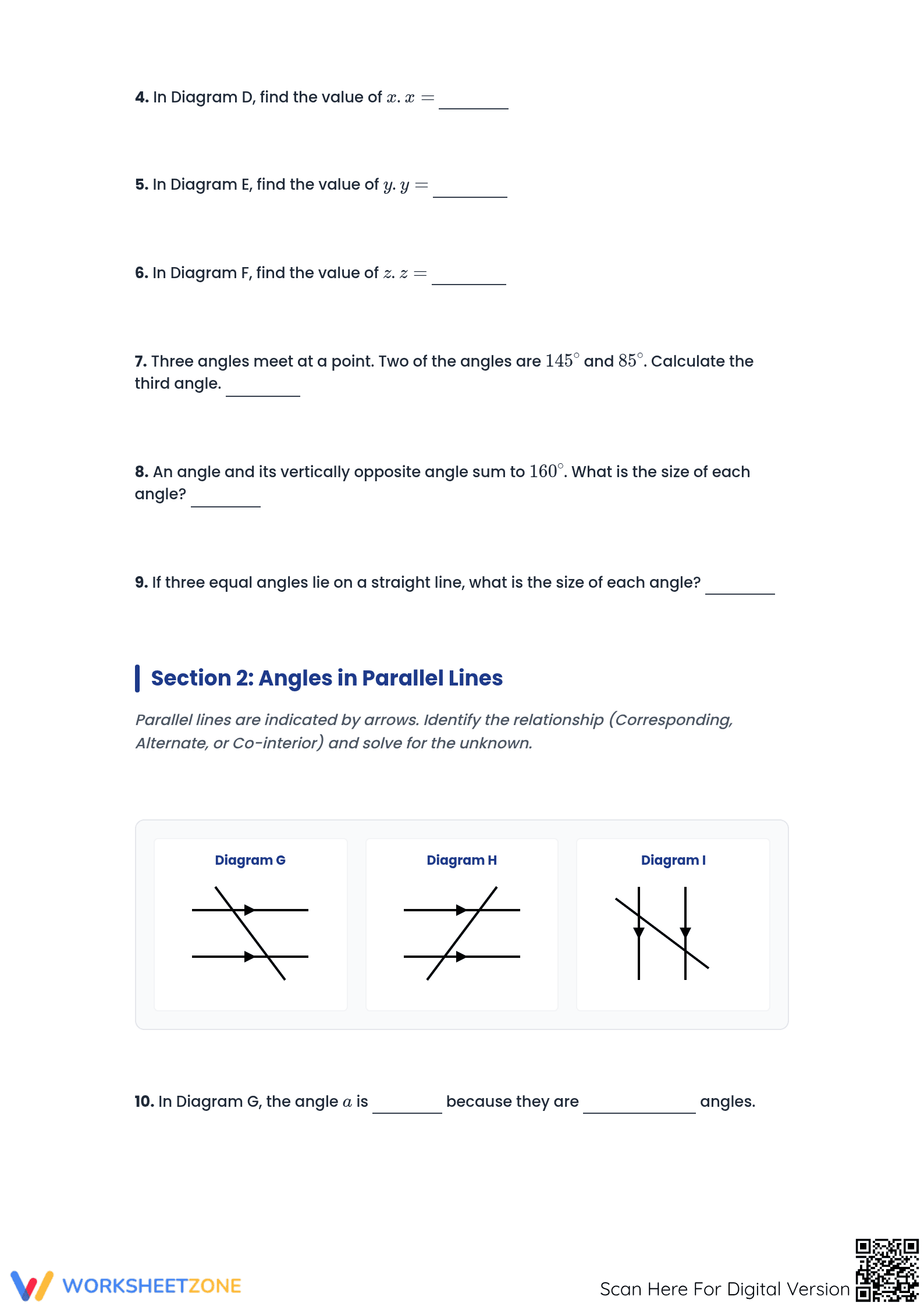 Essential Angles and Geometric Properties Worksheet - Page 2