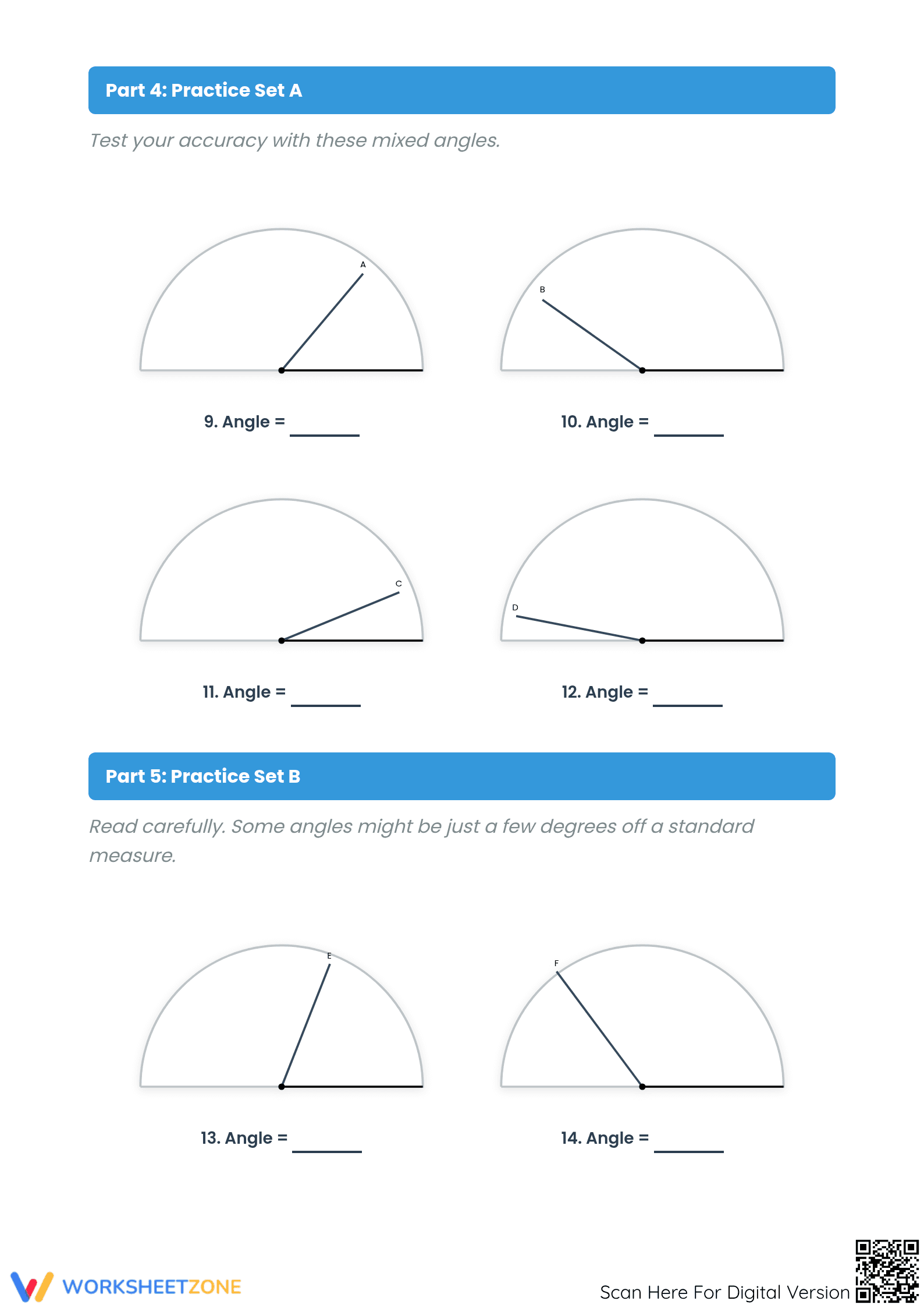 Essential Using a Protractor Worksheet | Grade 5-7 Math - Page 3