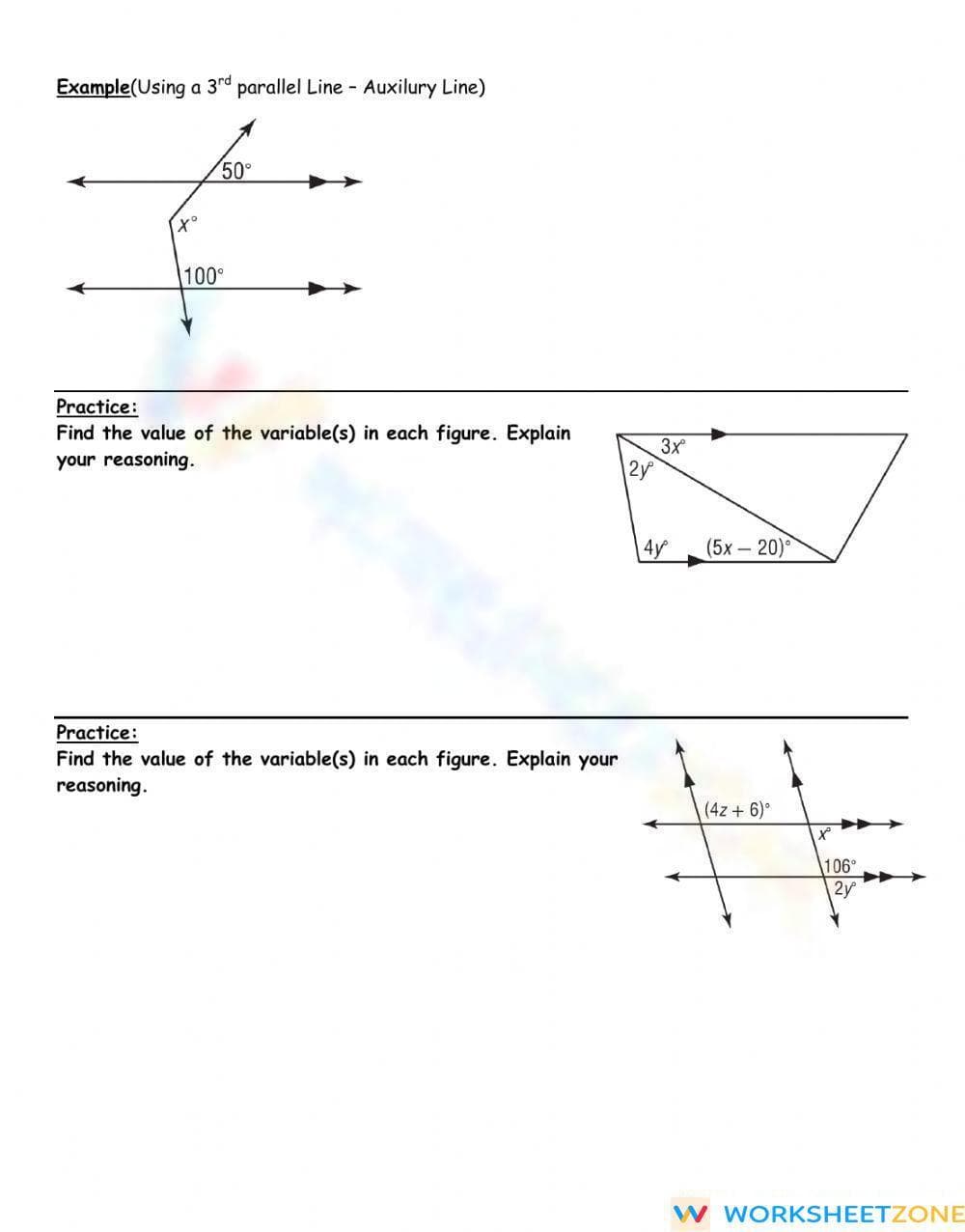 Angles in Parallel Lines - Page 4