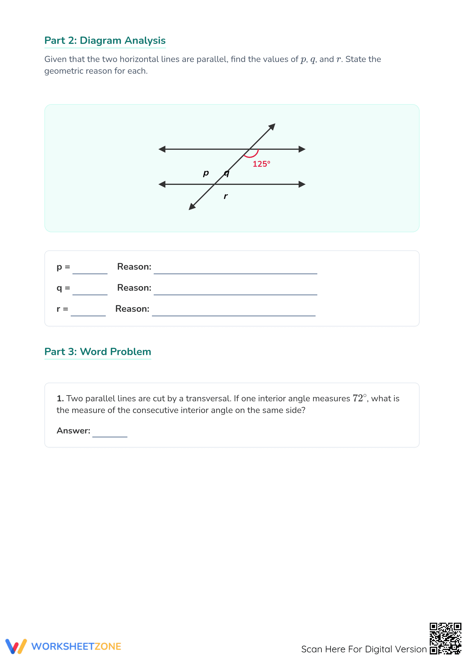 Corresponding Angles Worksheet | Grade 6 Essential Math - Page 2