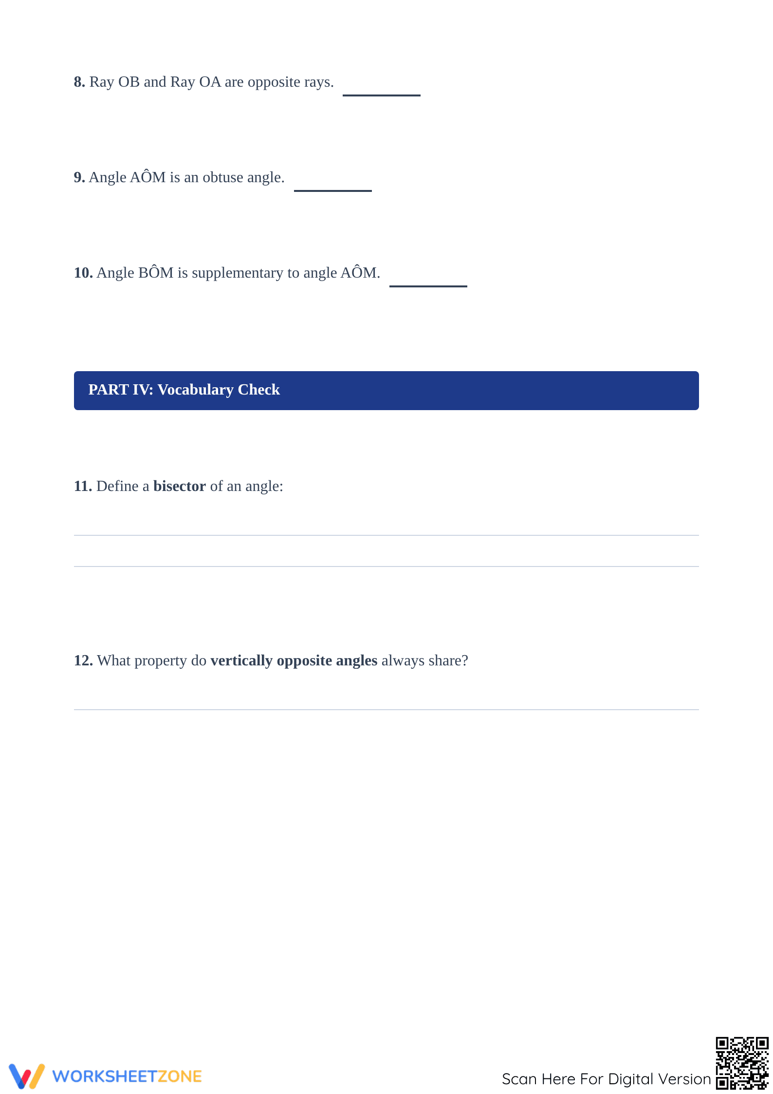 Angle Relationships Worksheet | Grade 6 Math Printable - Page 3
