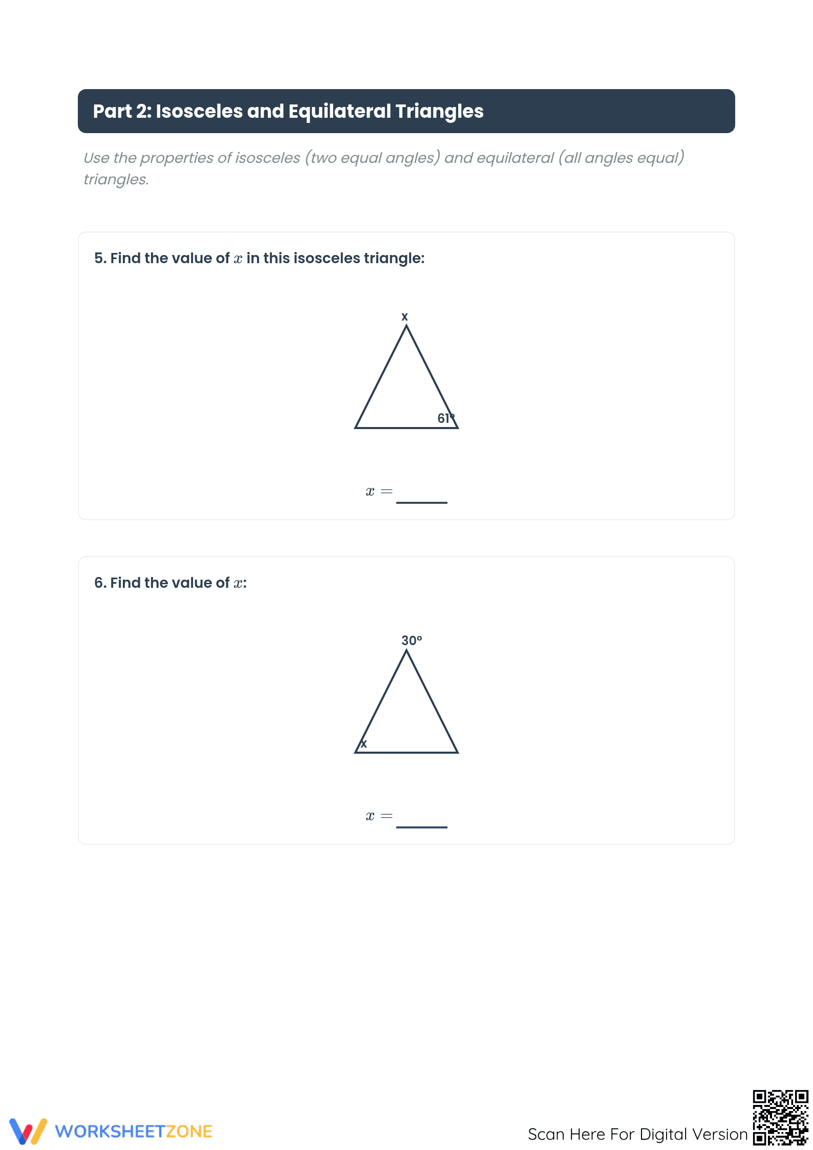 Angles in a Triangle Worksheet | Essential Grade 7 Math - Page 3