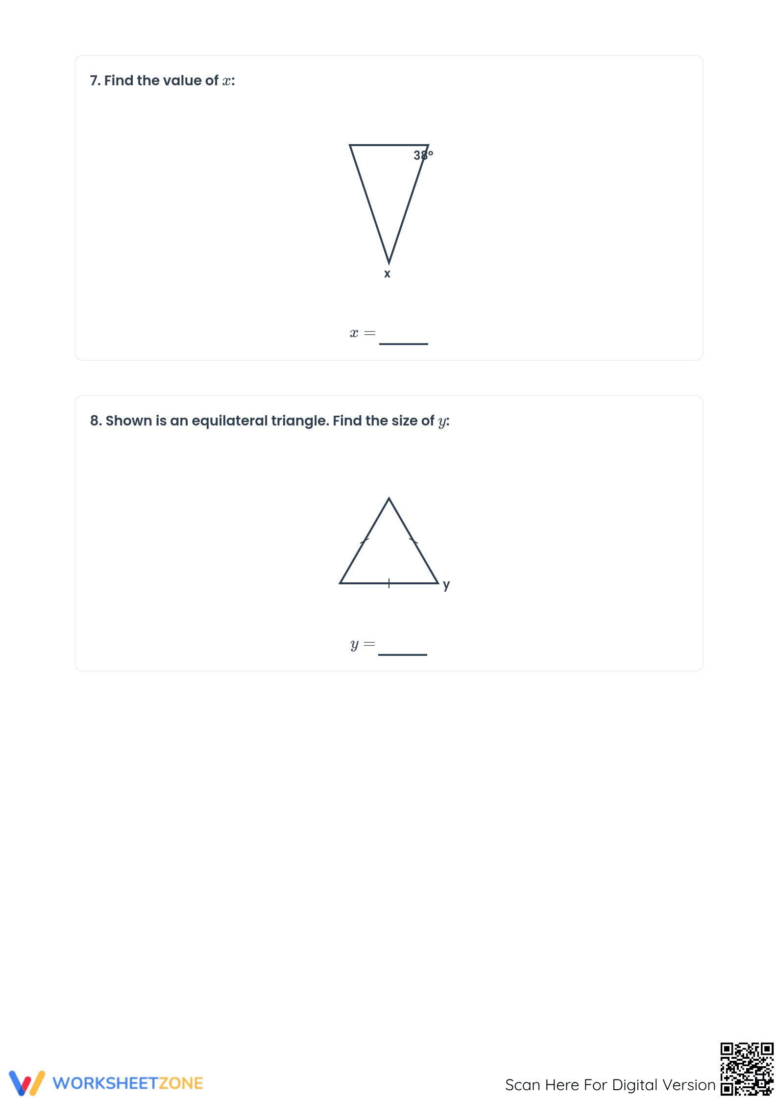 Angles in a Triangle Worksheet | Essential Grade 7 Math - Page 4