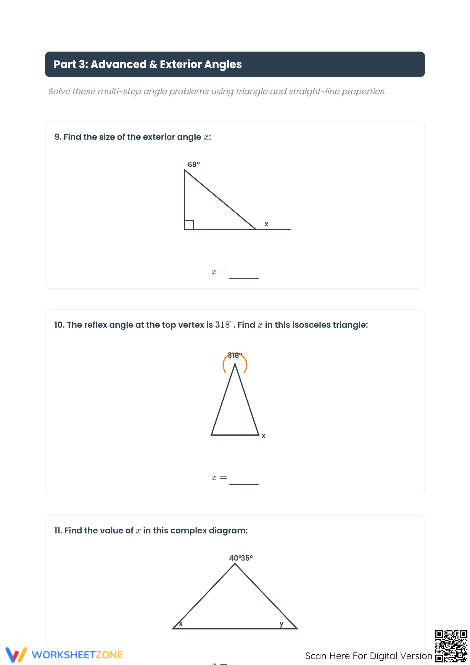 Angles in a Triangle Worksheet | Essential Grade 7 Math - Page 5