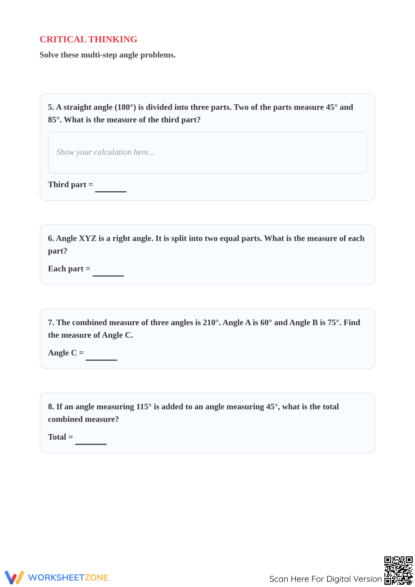 Essential Angles Worksheet | Grade 4 Math Practice - Page 2