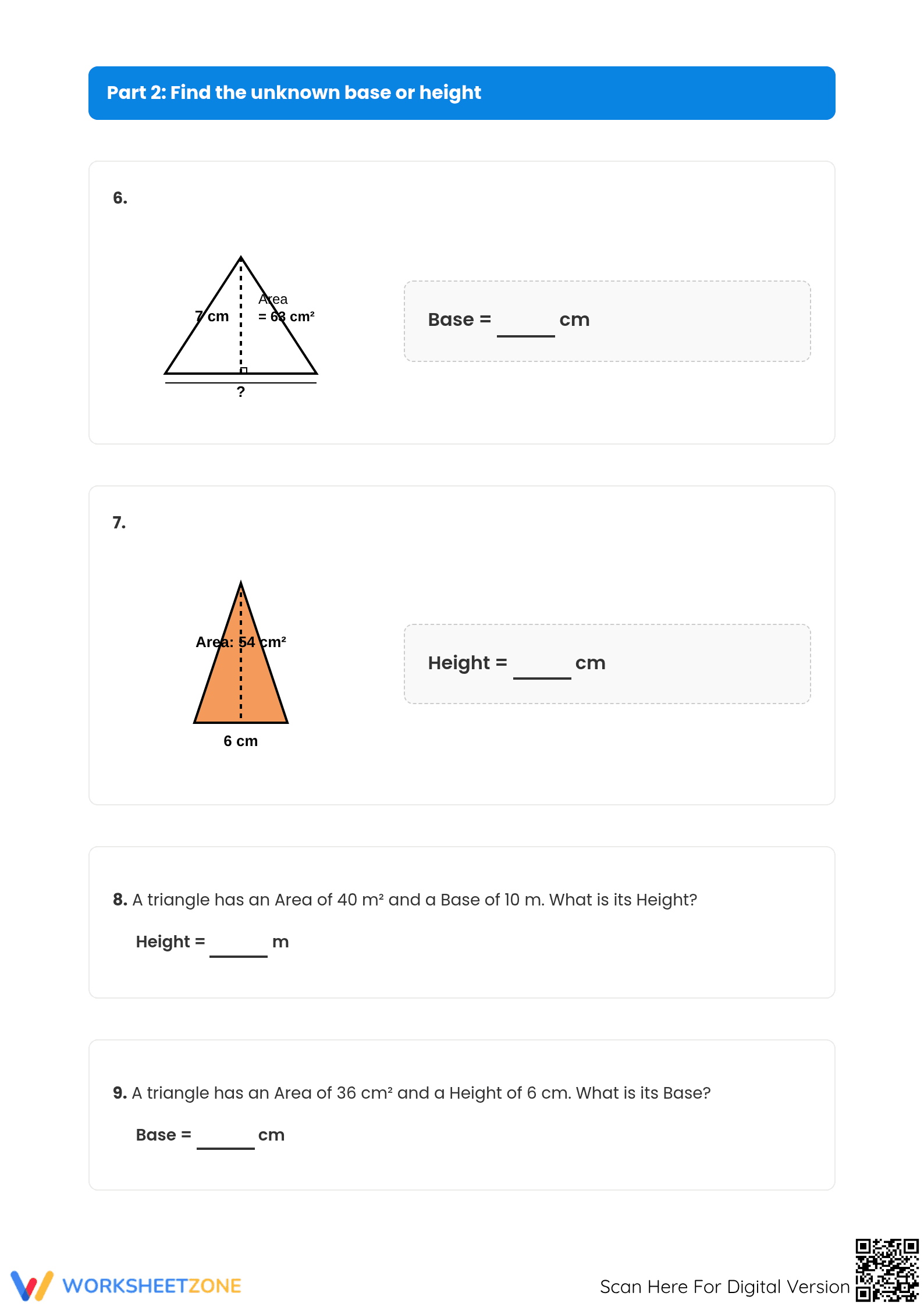 Essential Area of Triangle Worksheet | Grade 6 Math Aligned - Page 3