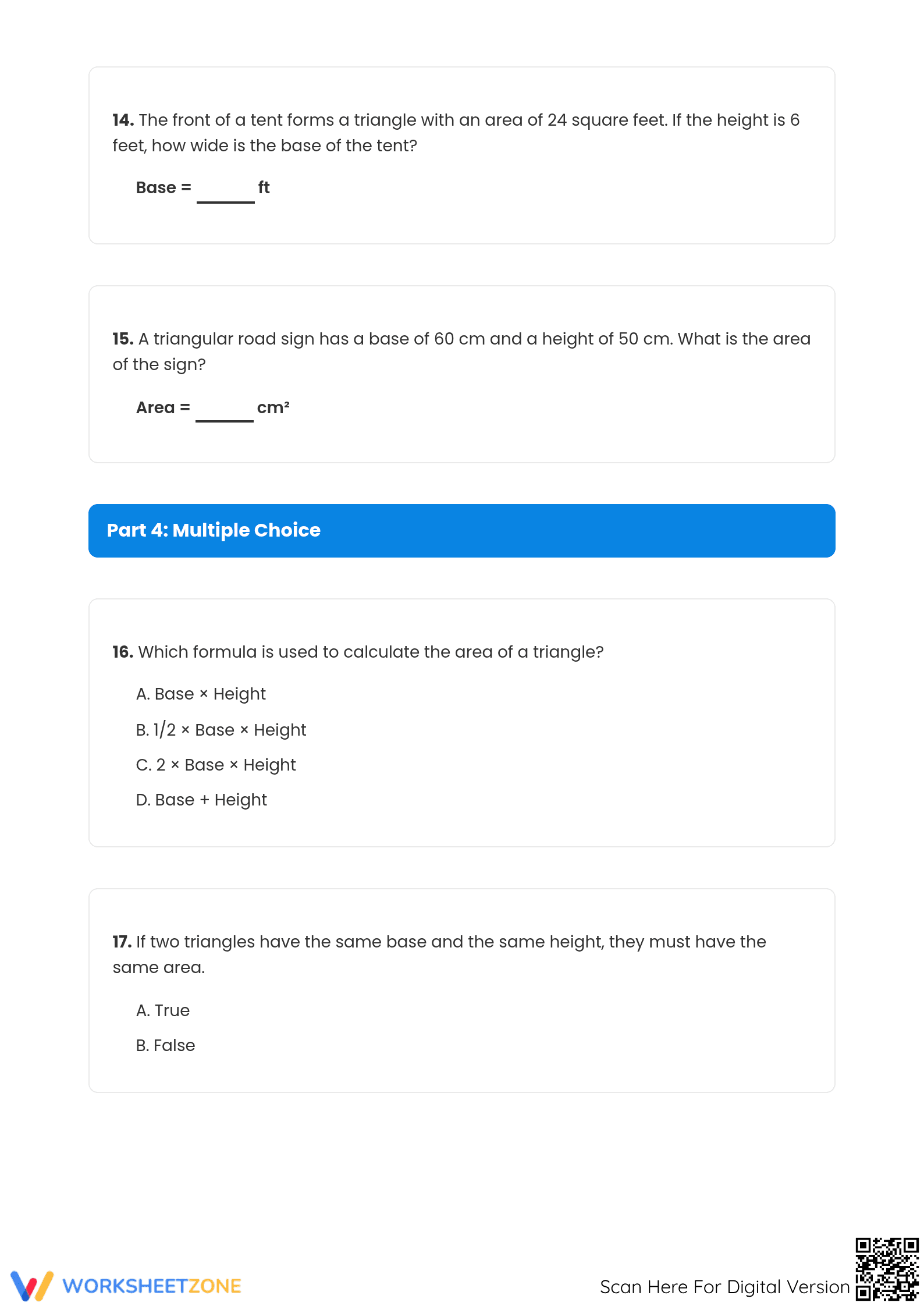 Essential Area of Triangle Worksheet | Grade 6 Math Aligned - Page 5