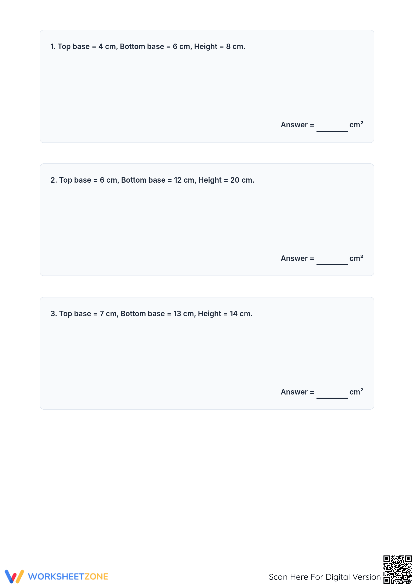 Essential Area of Trapezoids Worksheet | Grade 6-8 - Page 2
