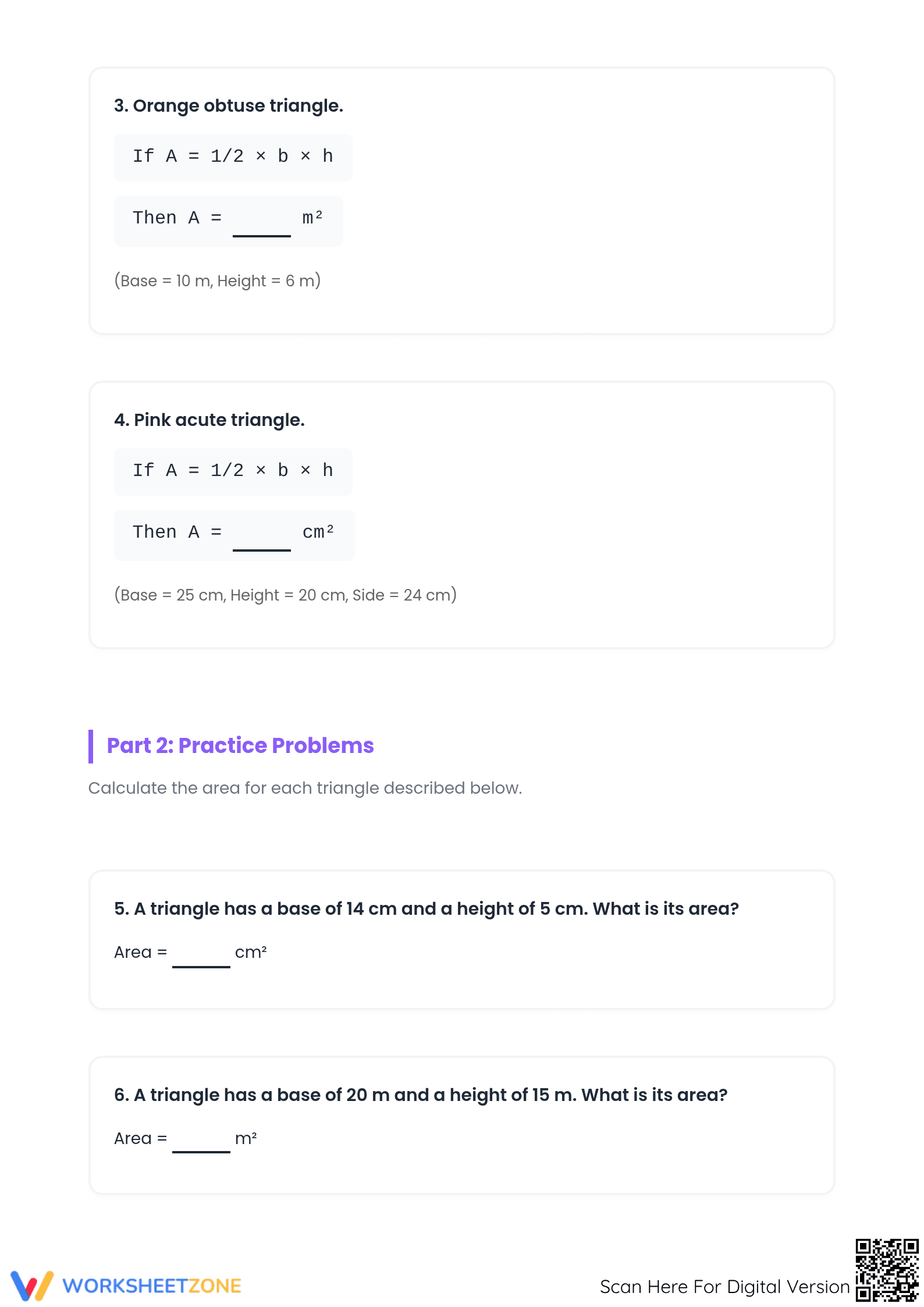 Essential Area of Triangles Practice Worksheet | Grade 6 - Page 2