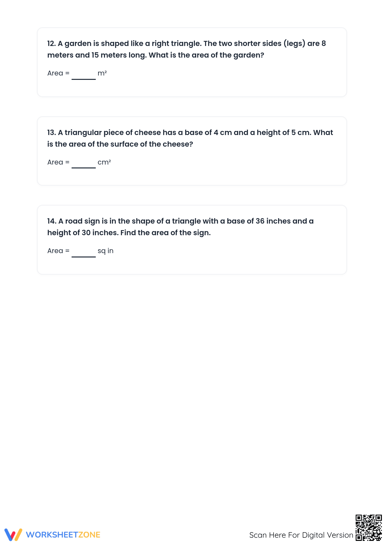 Essential Area of Triangles Practice Worksheet | Grade 6 - Page 4