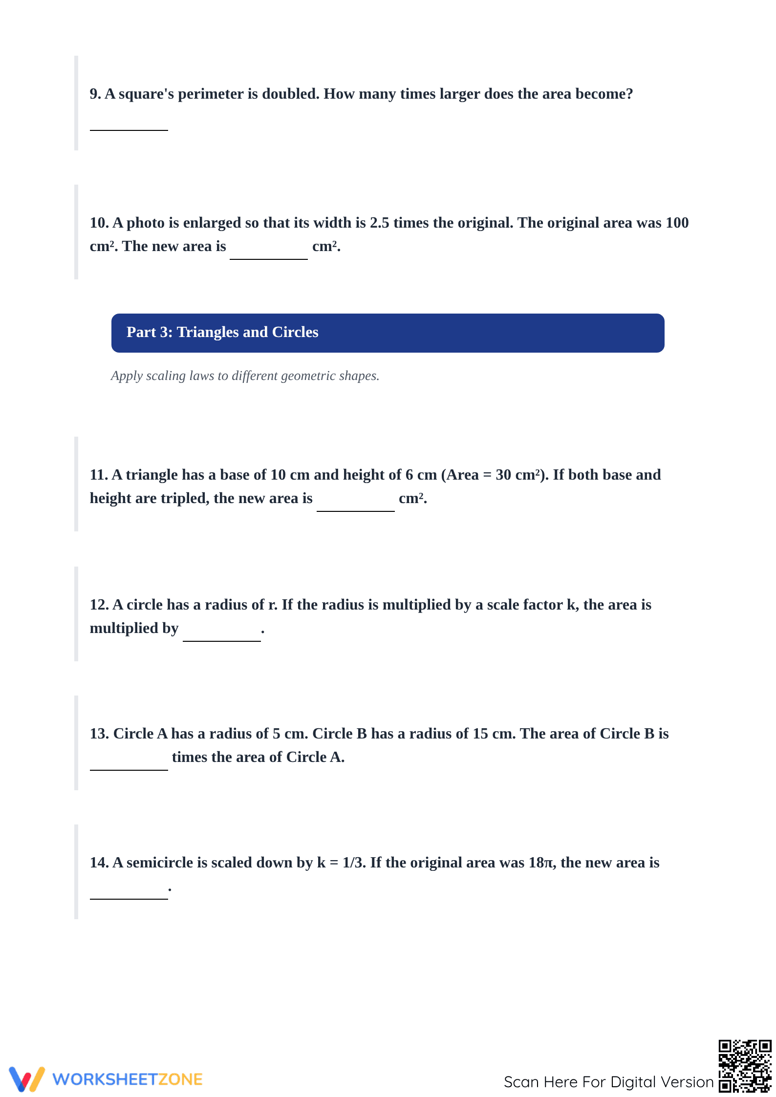 Essential Area Scaling Worksheet | Grades 5-9 Math - Page 3