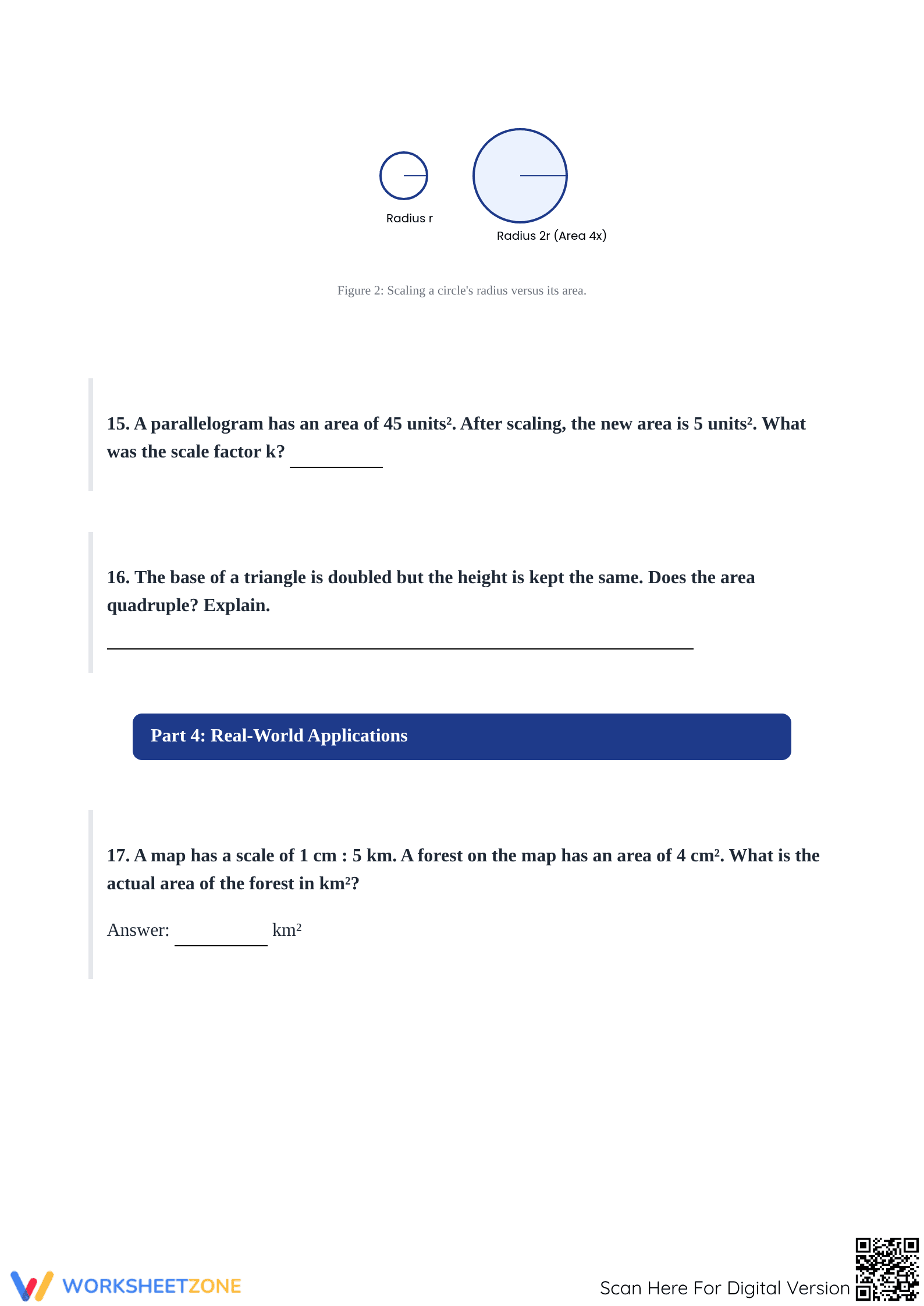 Essential Area Scaling Worksheet | Grades 5-9 Math - Page 4