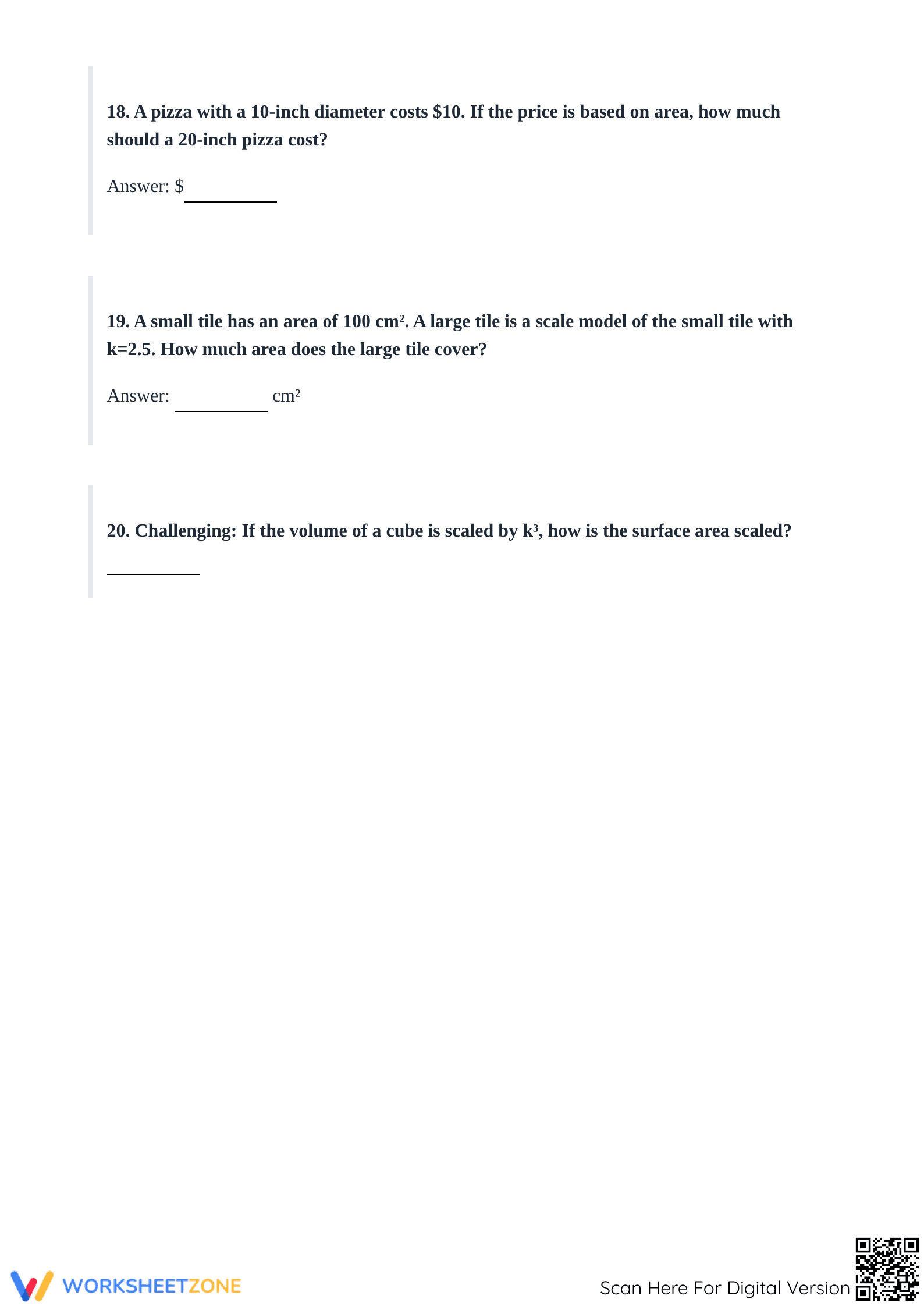 Essential Area Scaling Worksheet | Grades 5-9 Math - Page 5
