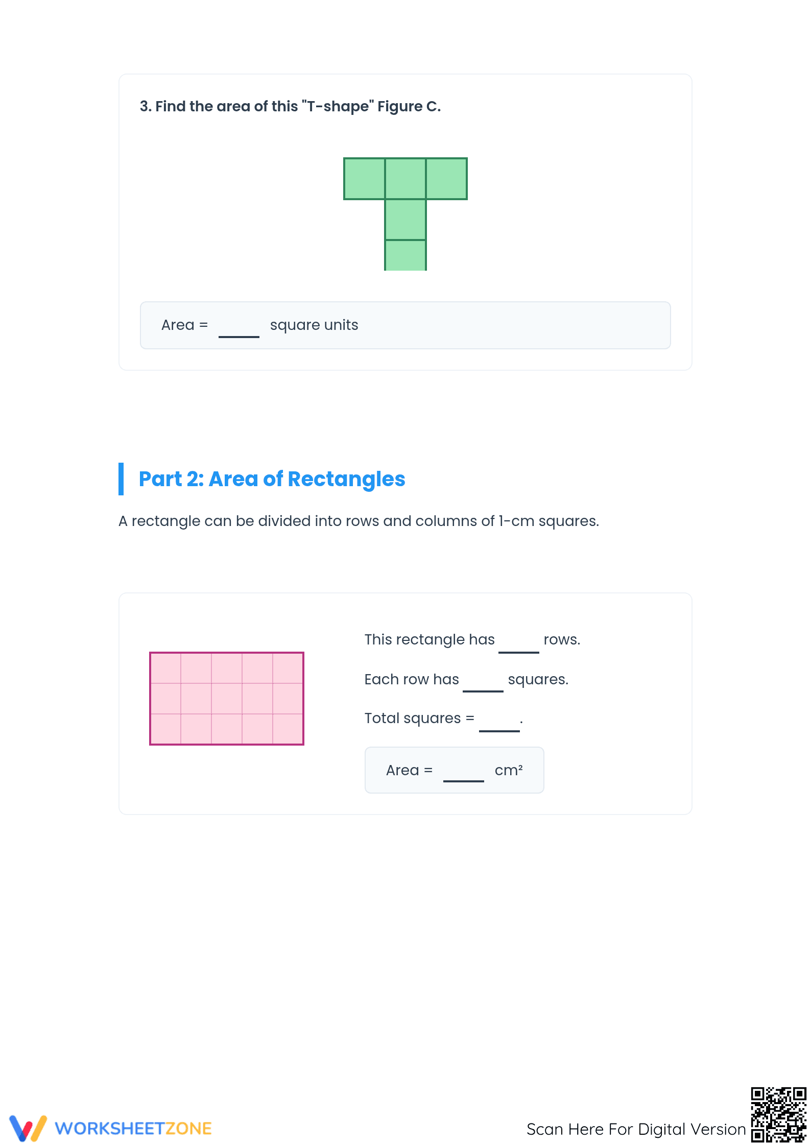 Finding the Area Worksheet | Grade 3 Printable Essential - Page 3