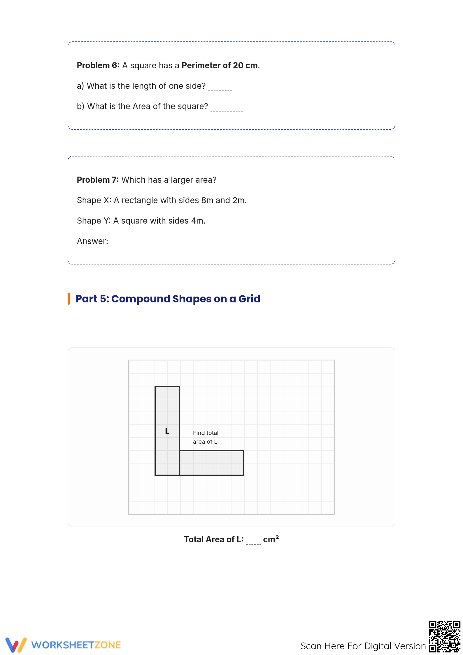 Grade 6 Area and Perimeter — Printable No-Prep Worksheet - Page 4