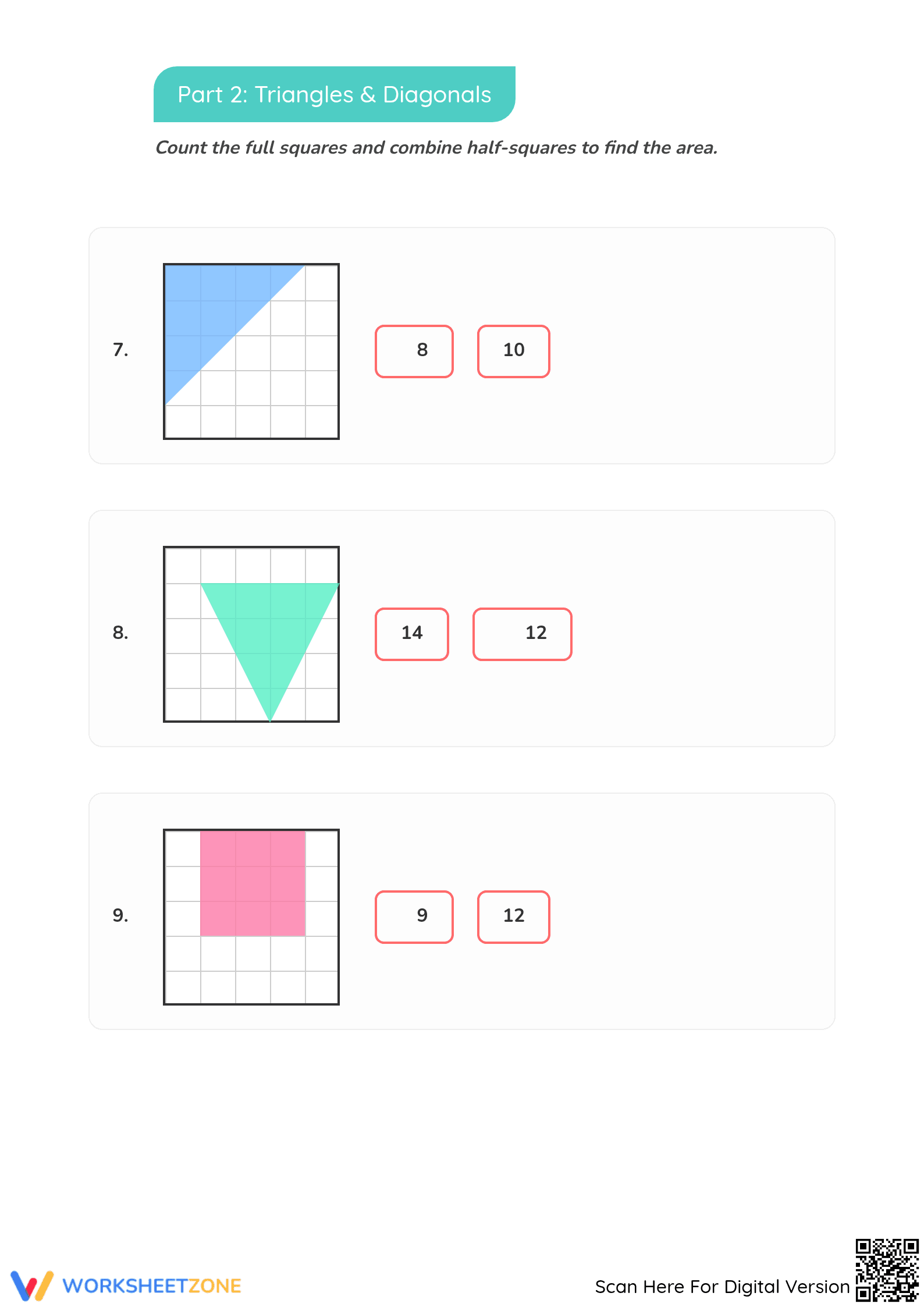Counting Unit Squares Area Worksheet | Printable Grade 3 - Page 3
