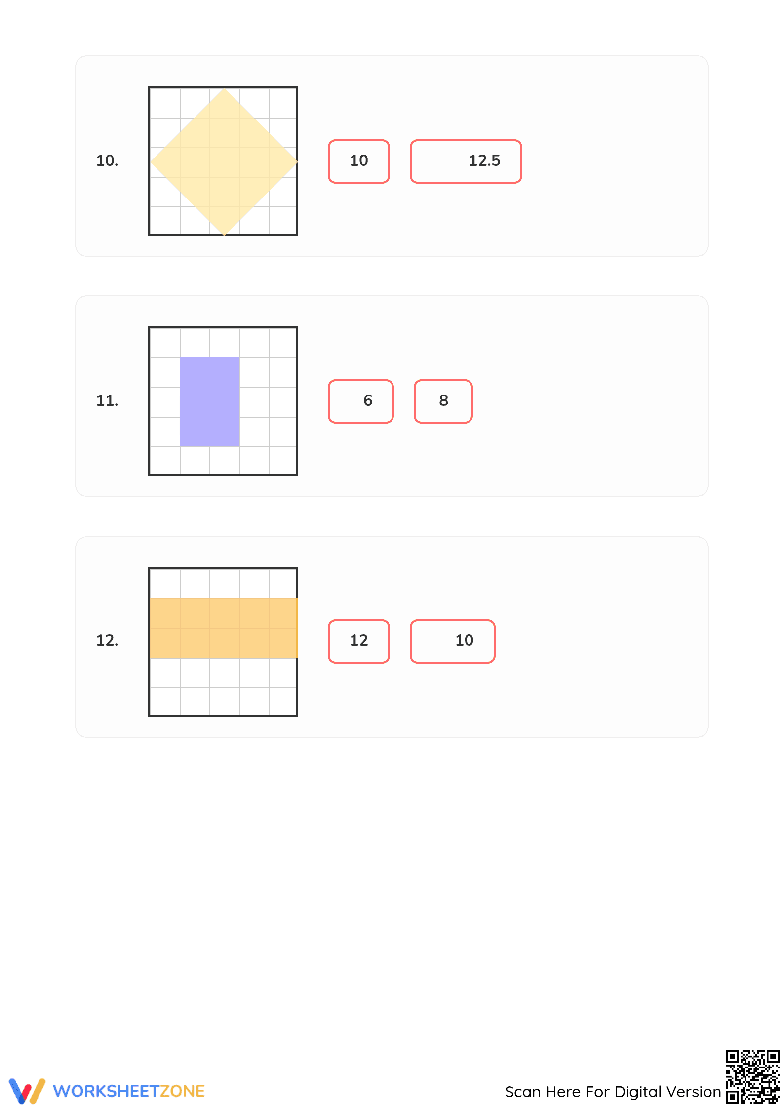 Counting Unit Squares Area Worksheet | Printable Grade 3 - Page 4