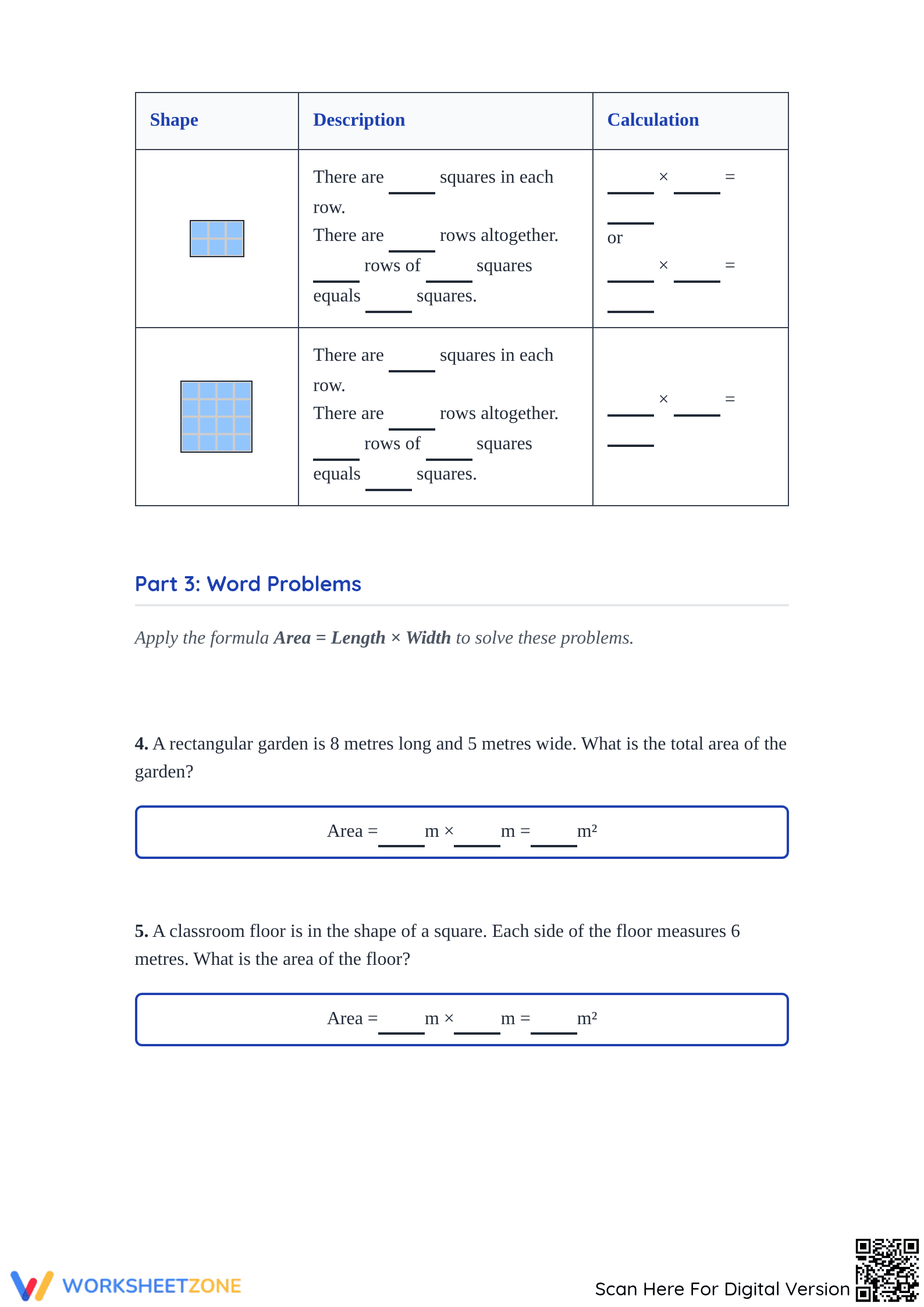 Calculating Area Worksheet: Grade 4 Essential Math Printable - Page 3