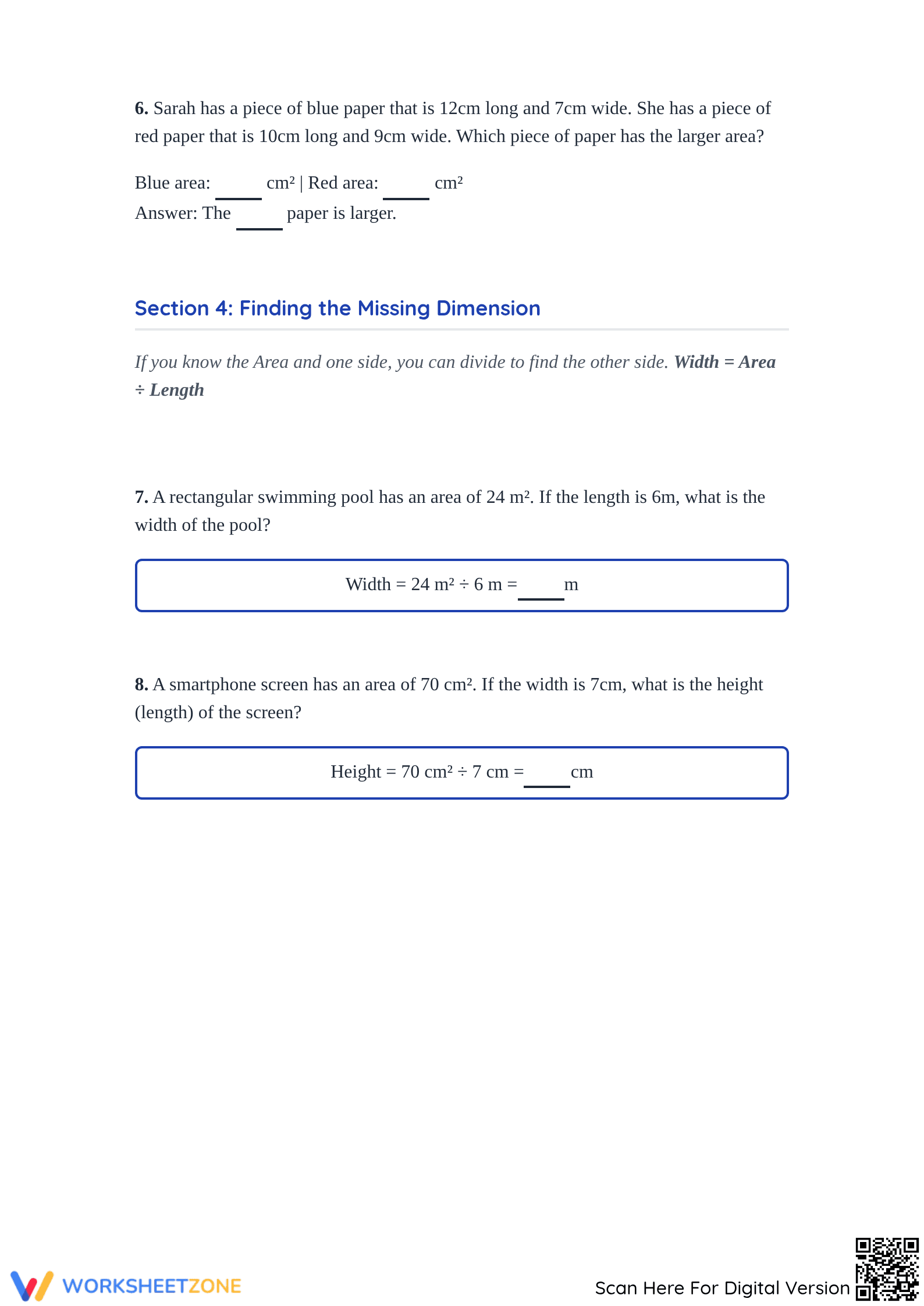 Calculating Area Worksheet: Grade 4 Essential Math Printable - Page 4