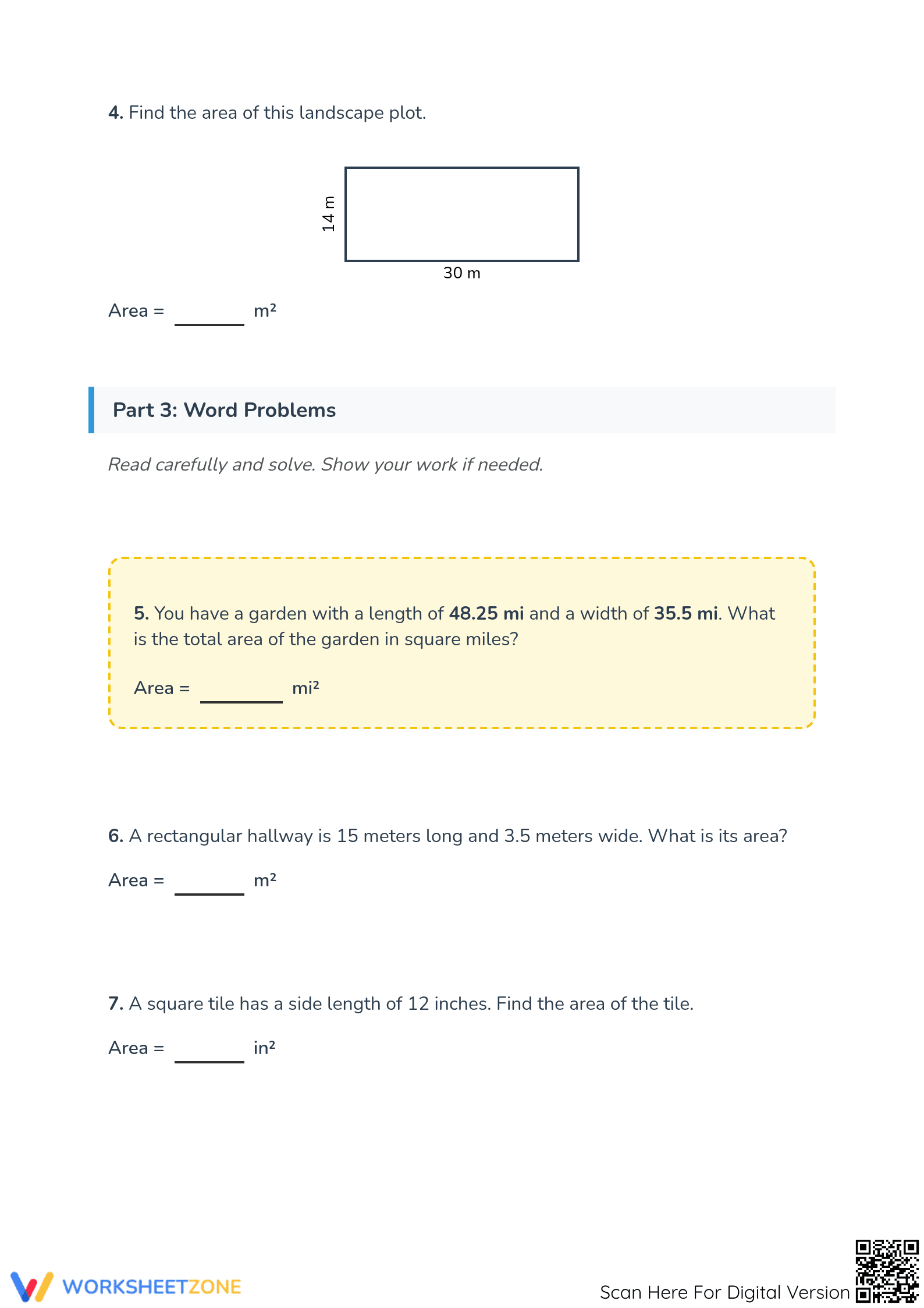 Area of Basic Shapes - Page 3
