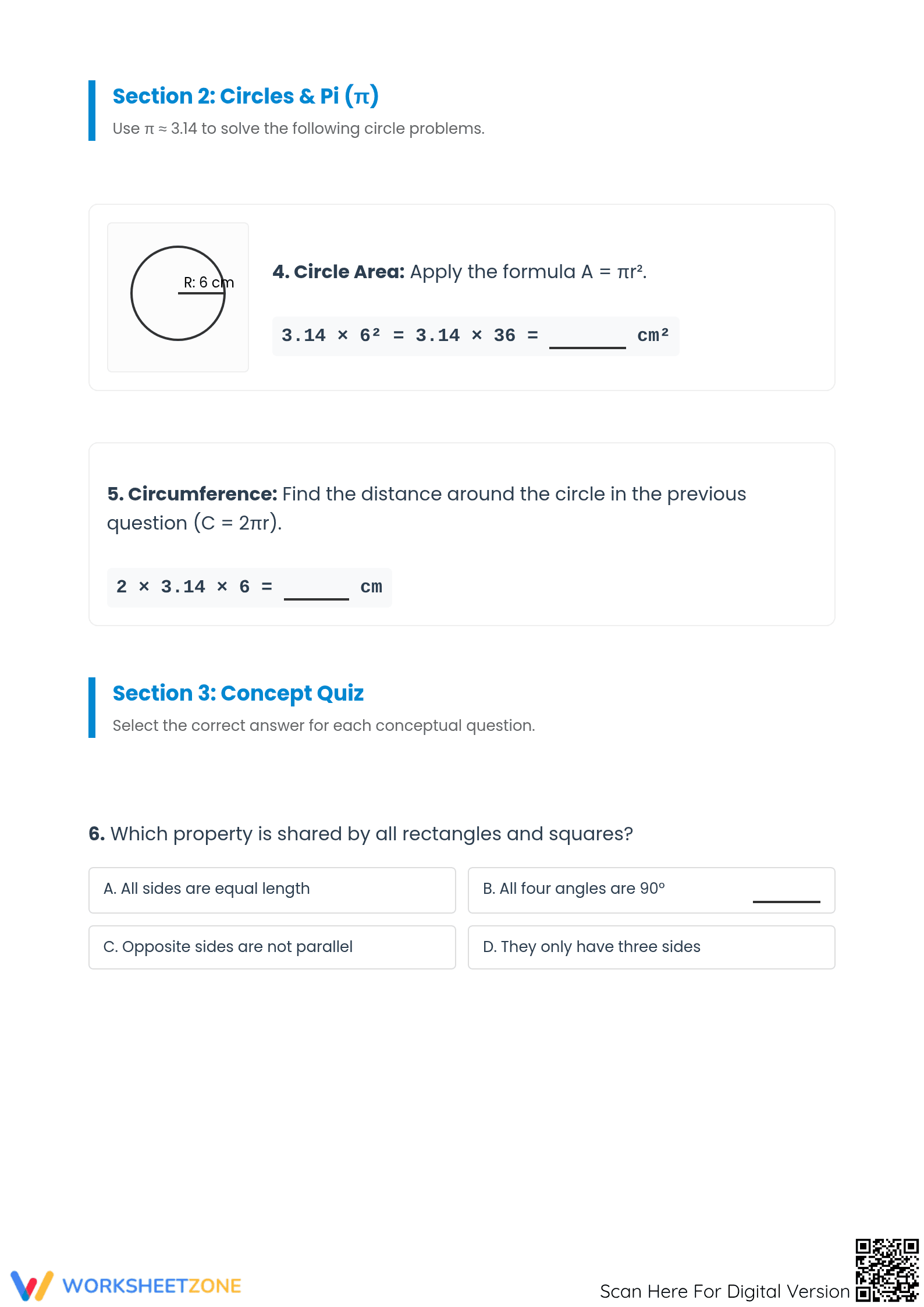 CCSS 6.G.A.1 Worksheet: Geometry Area — Grade 6 Aligned - Page 2