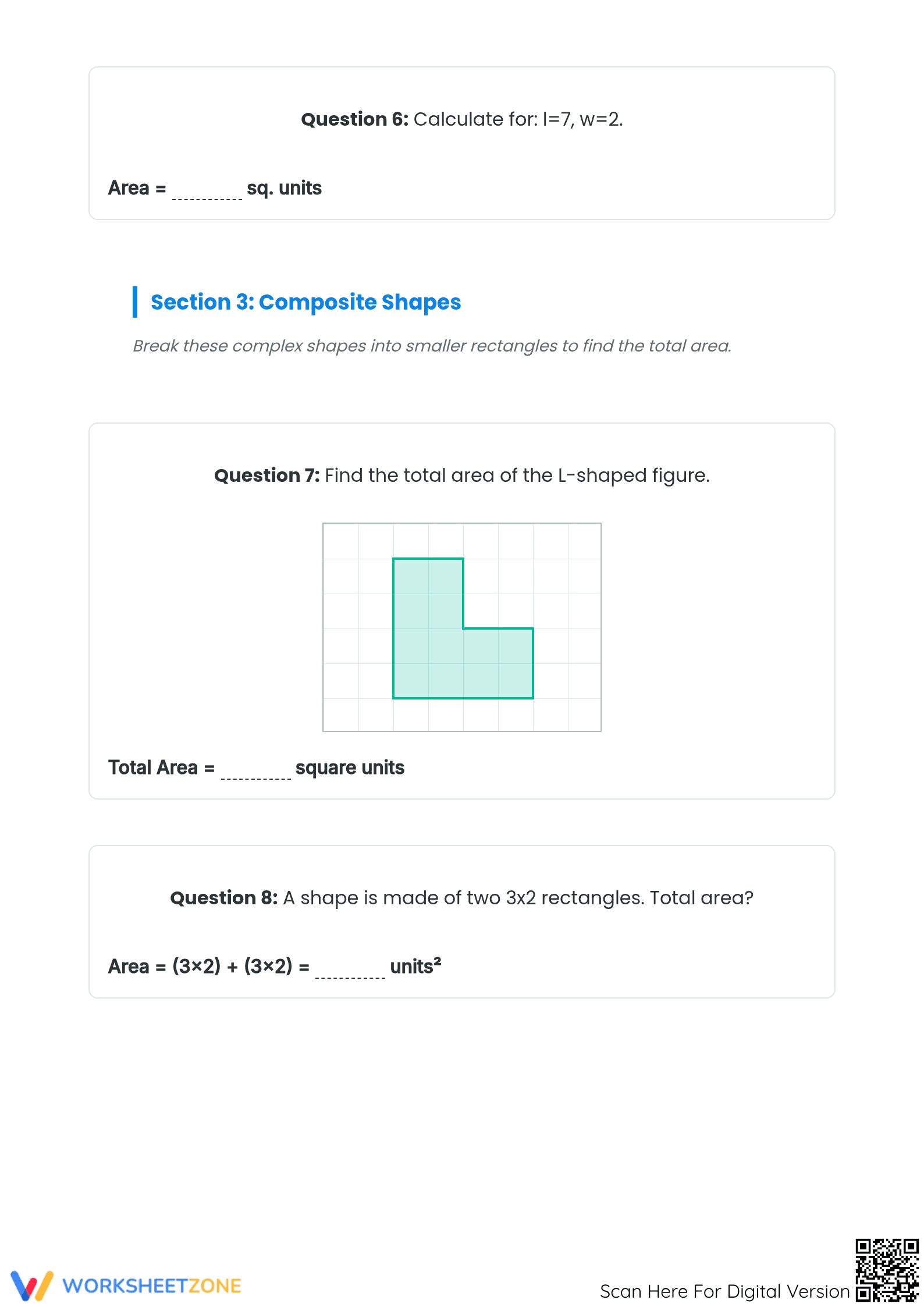 Area Formula & Grids Worksheet | Essential Grade 6 Math - Page 3