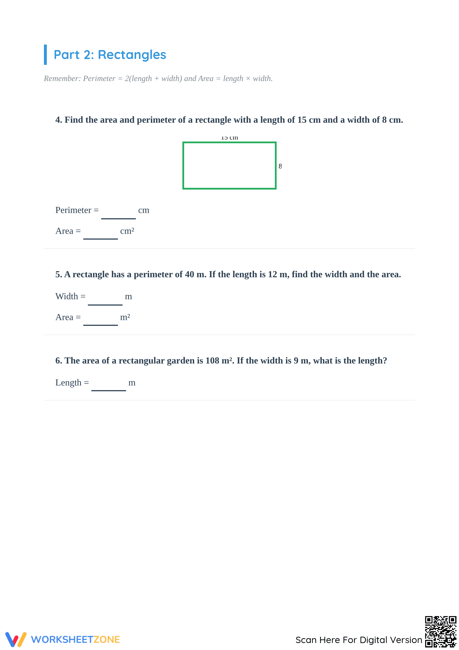 Essential Area and Perimeter Worksheet | Grade 6 Math - Page 2