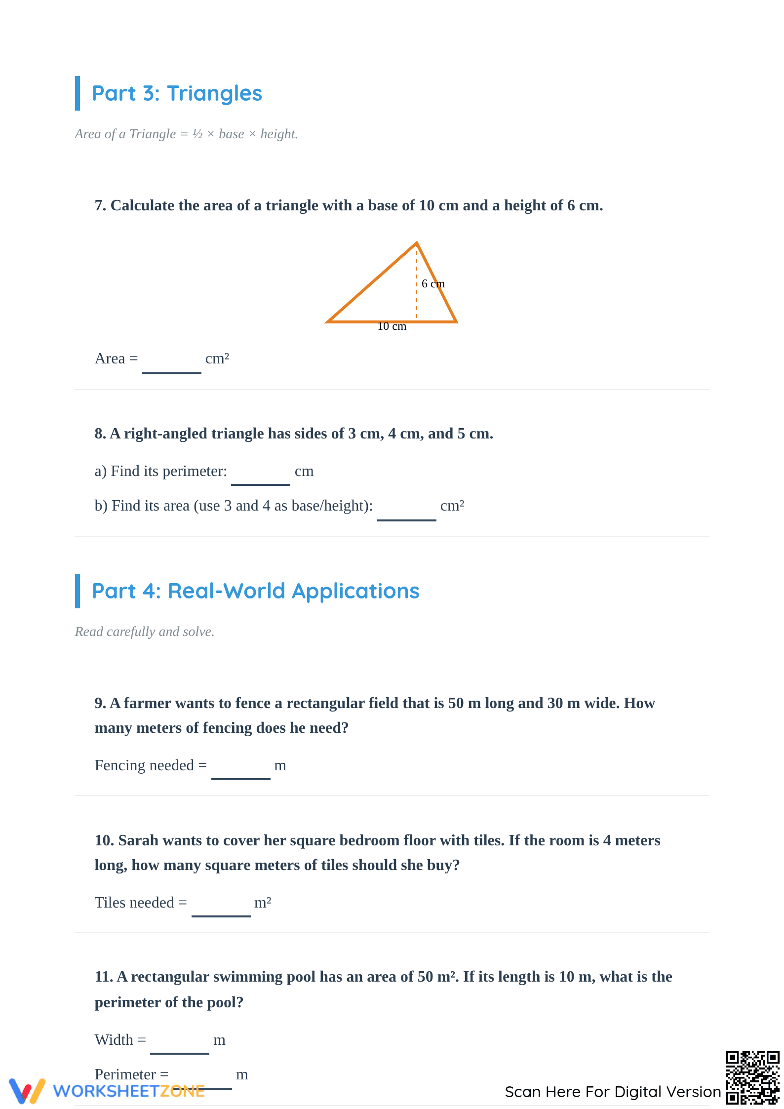 Essential Area and Perimeter Worksheet | Grade 6 Math - Page 3