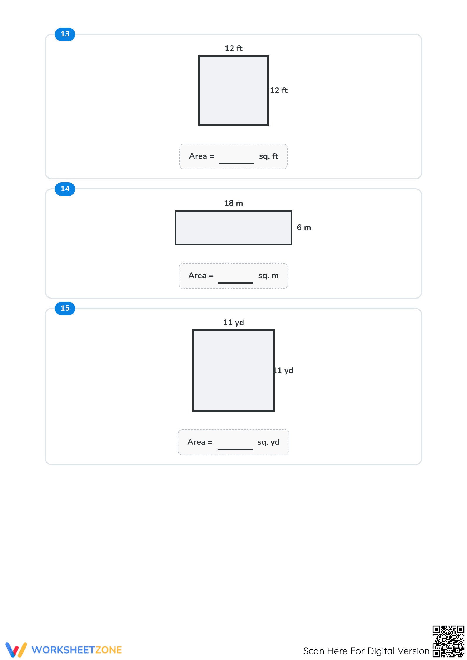 Grade 3 Find the Area — Printable No-Prep Math Worksheet - Page 5