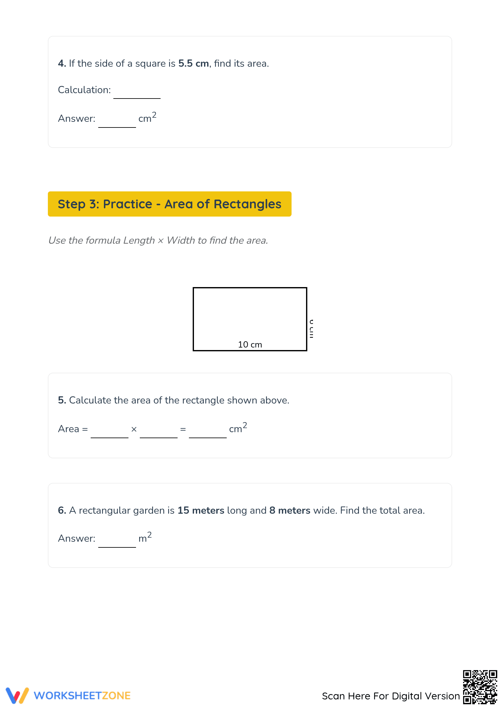 Essential Area and Perimeter Worksheet | Grades 4-7 Math - Page 3