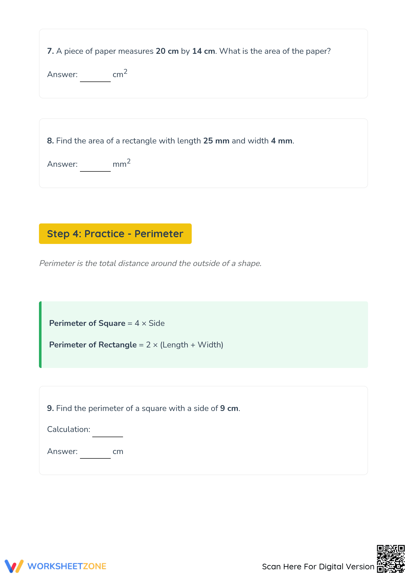 Essential Area and Perimeter Worksheet | Grades 4-7 Math - Page 4