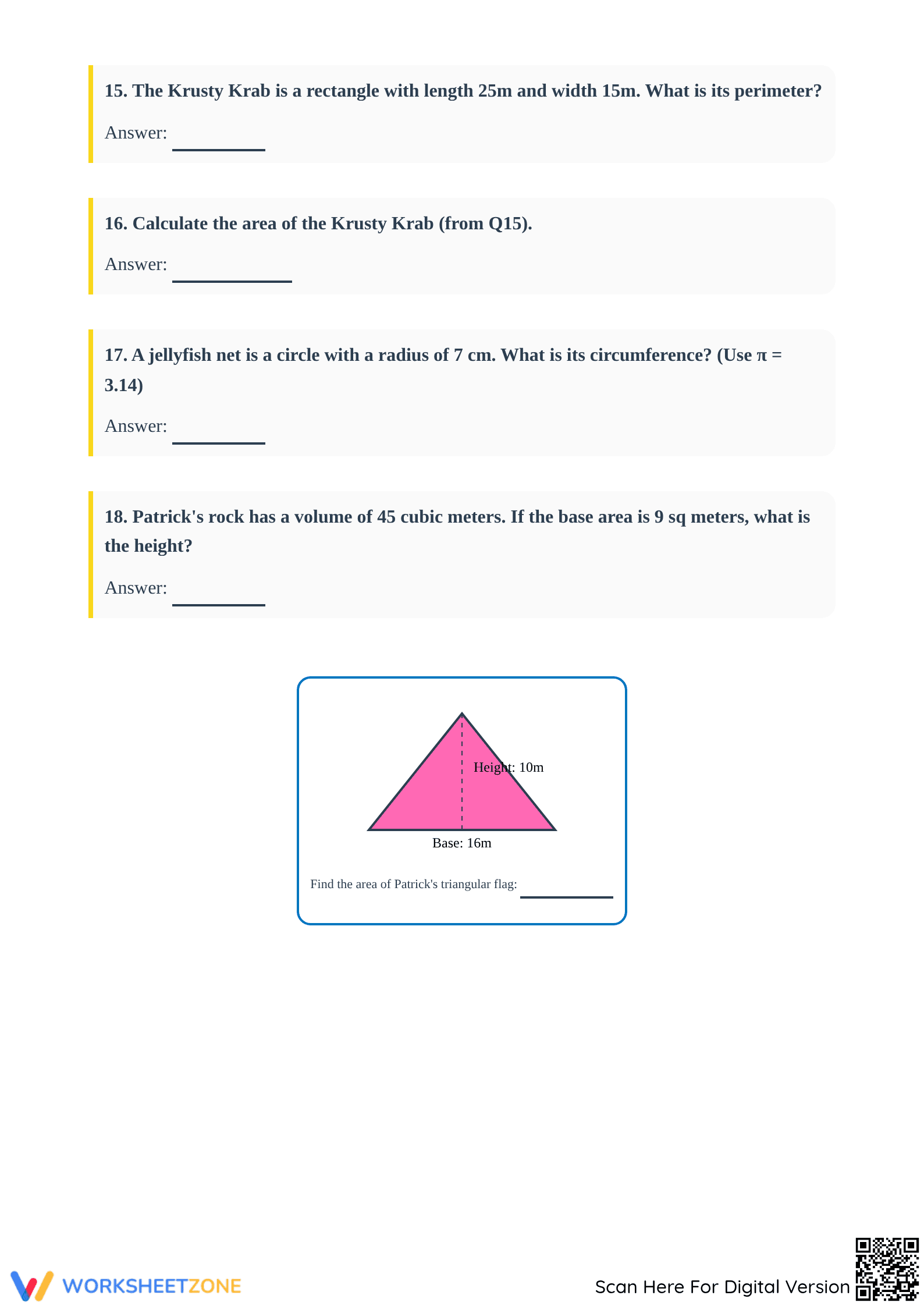 Printable Spongebob Math Exam | Essential Grade 6 Review - Page 4