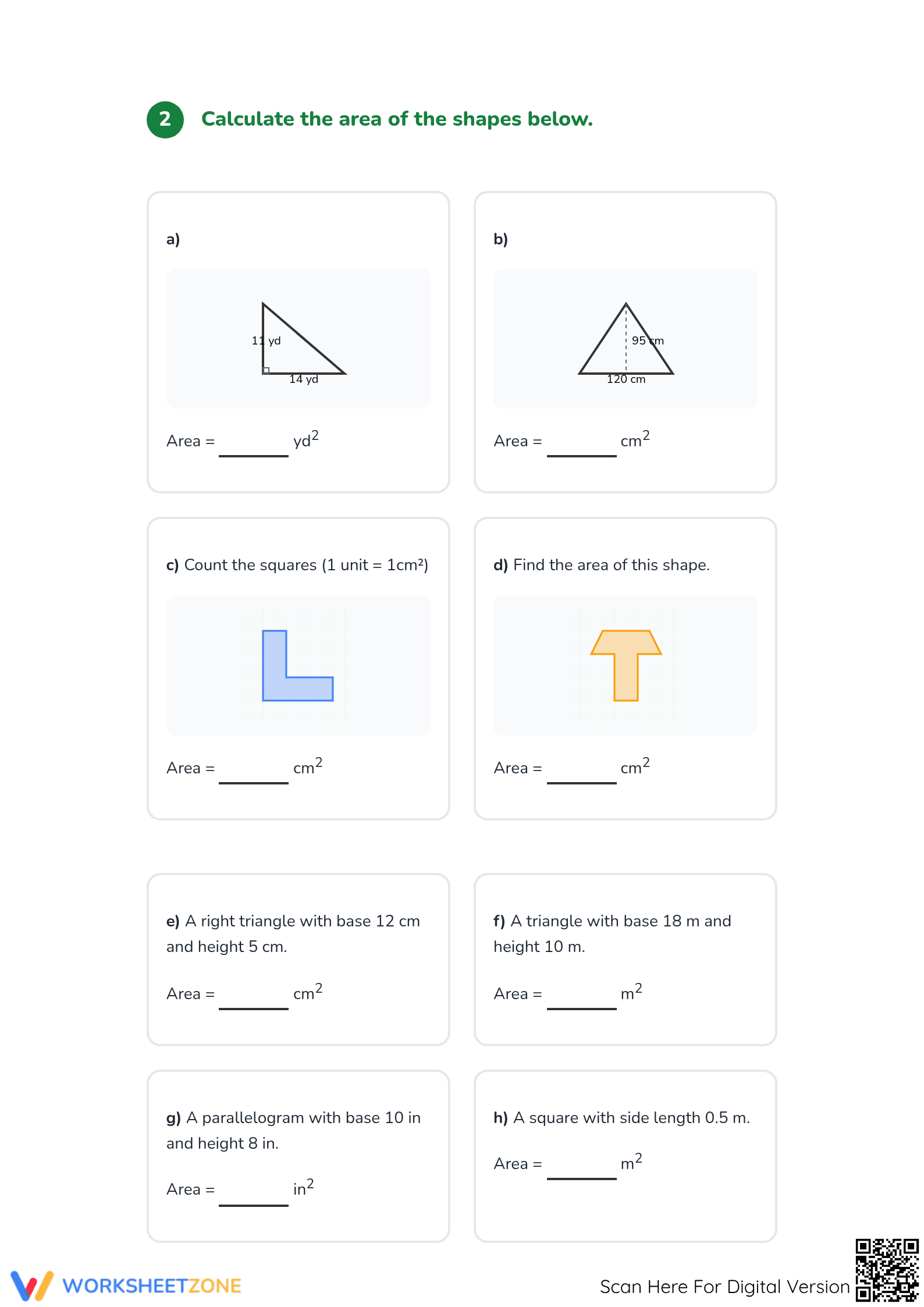 Printable Area Mastery Worksheet: Grades 4-6 Math Pack - Page 2