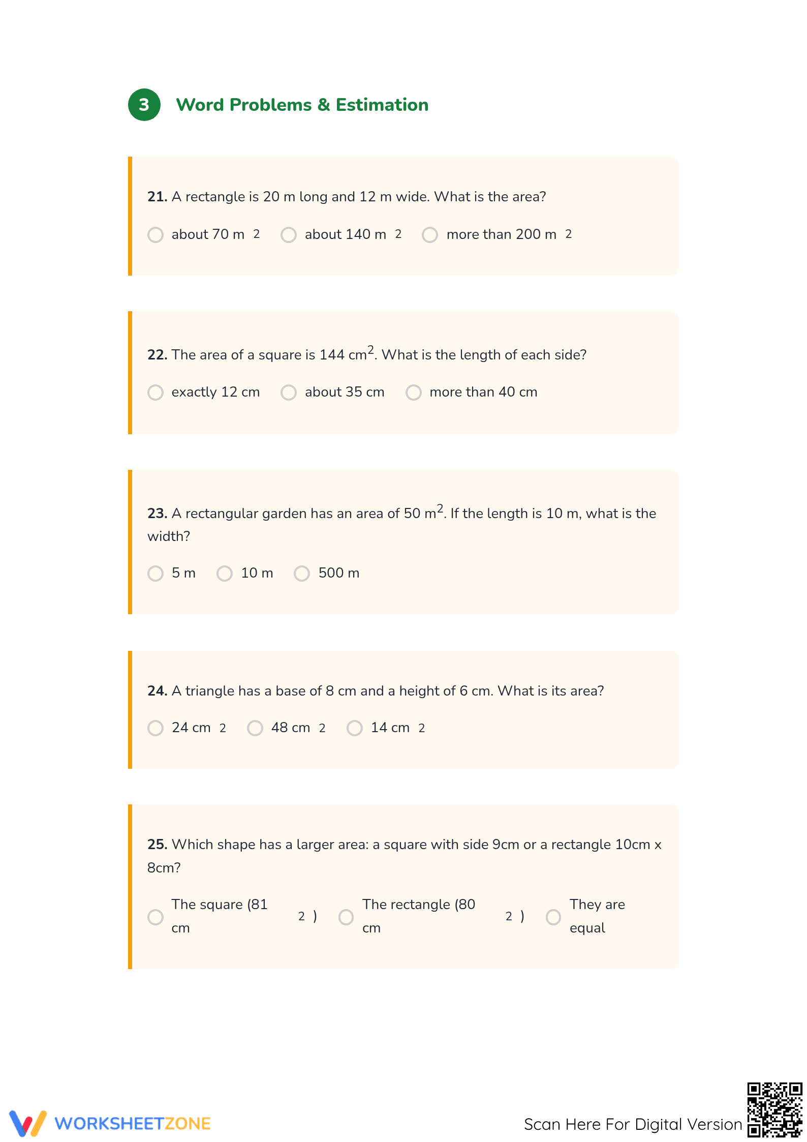 Printable Area Mastery Worksheet: Grades 4-6 Math Pack - Page 3