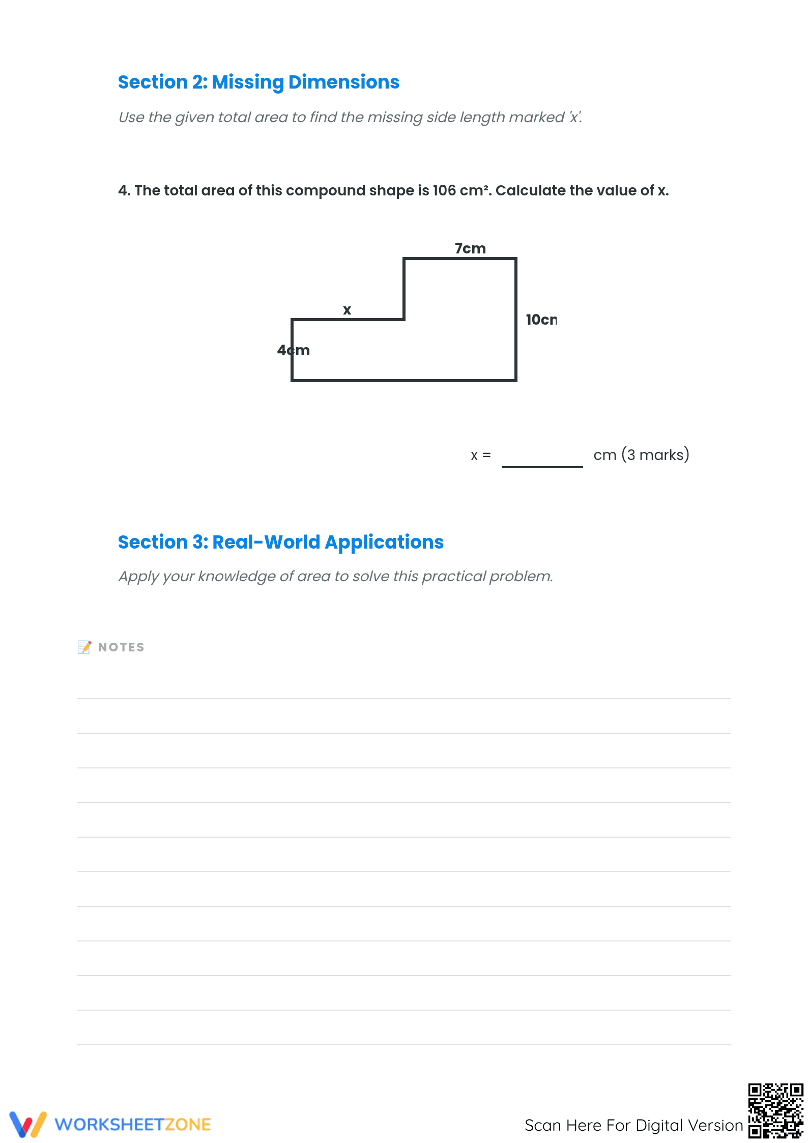 Essential Area of Compound Shapes Worksheet | Grades 4-6 - Page 3